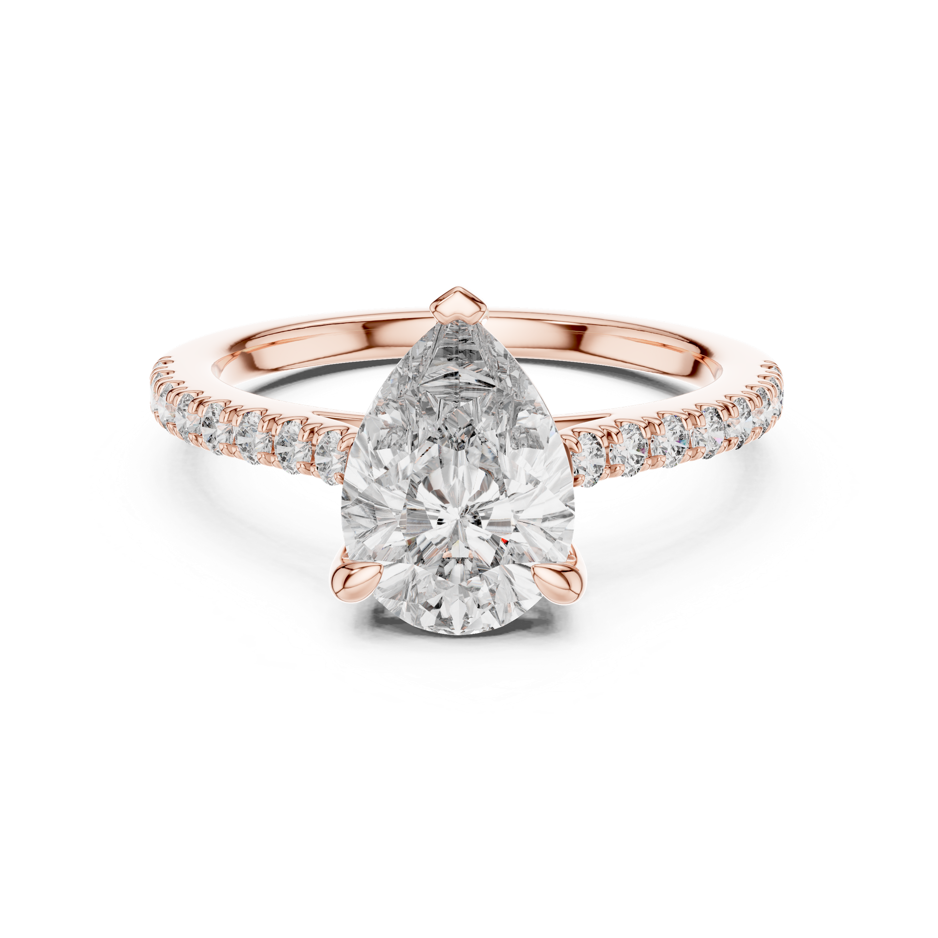 Pear Shape Halo Diamond Ring view 3