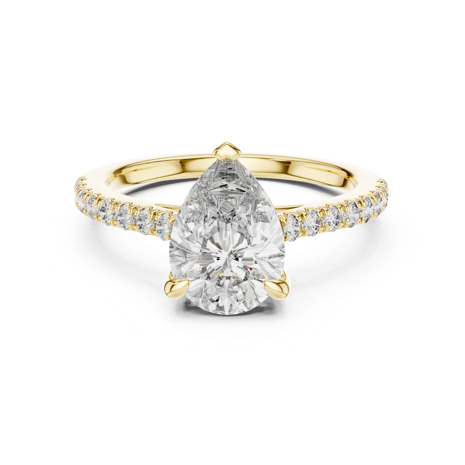 Pear Shape Halo Diamond Ring view 4