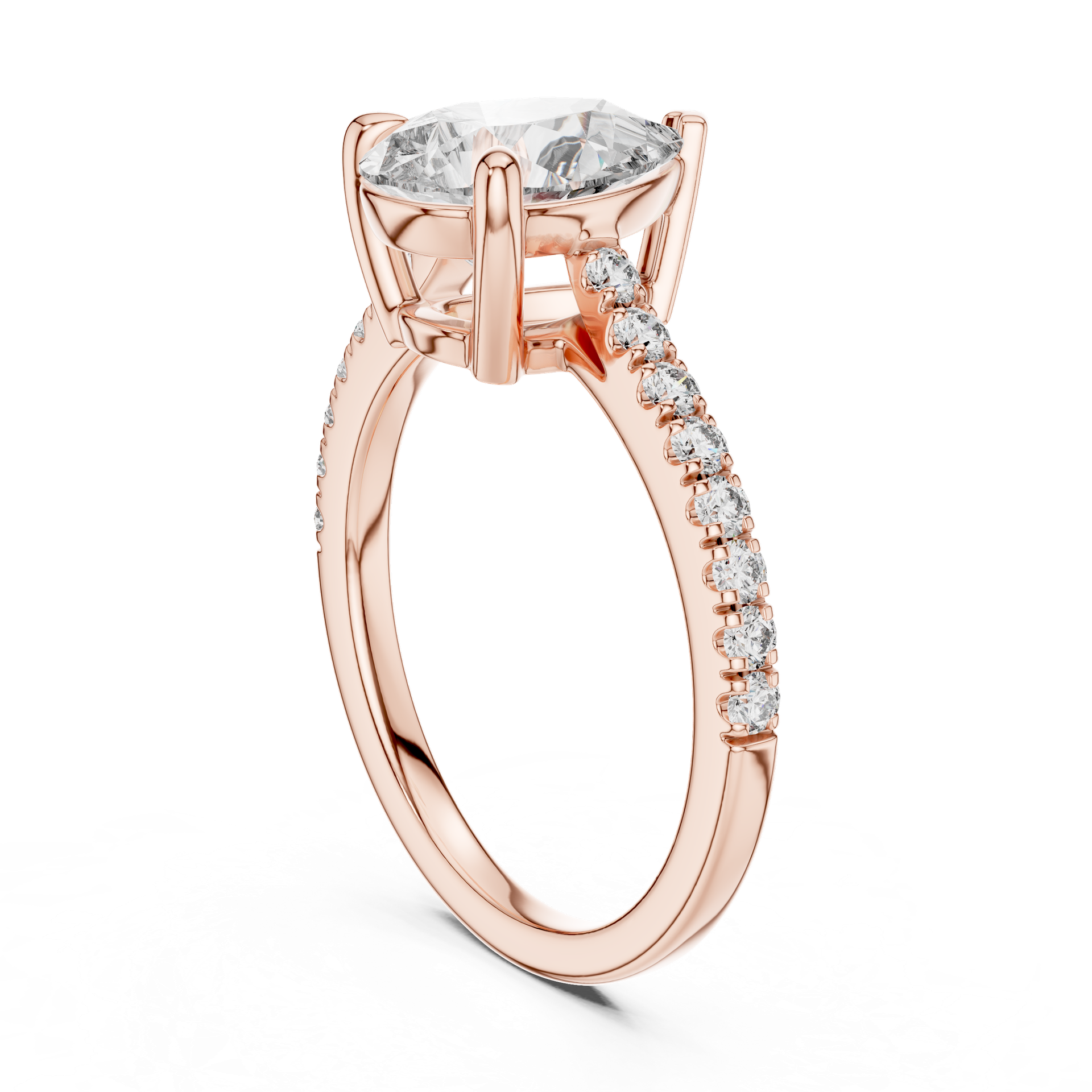 Pear Shape Halo Diamond Ring view 2