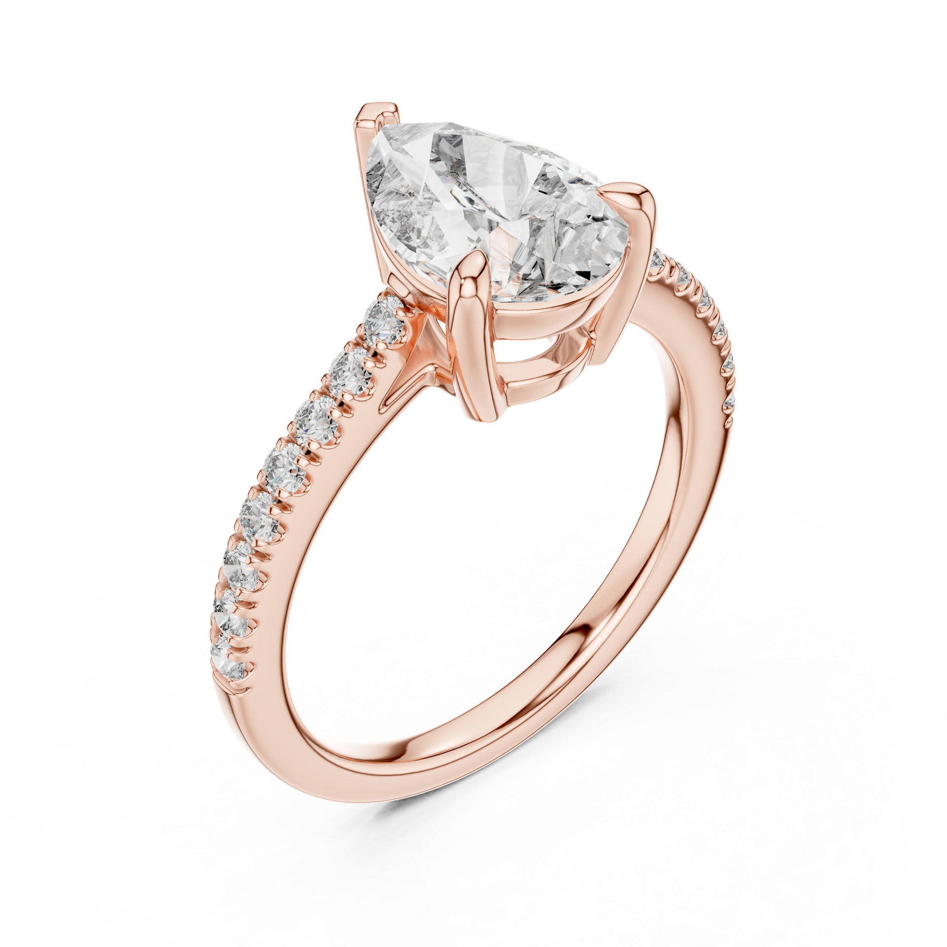 Pear Shape Halo Diamond Ring view 4