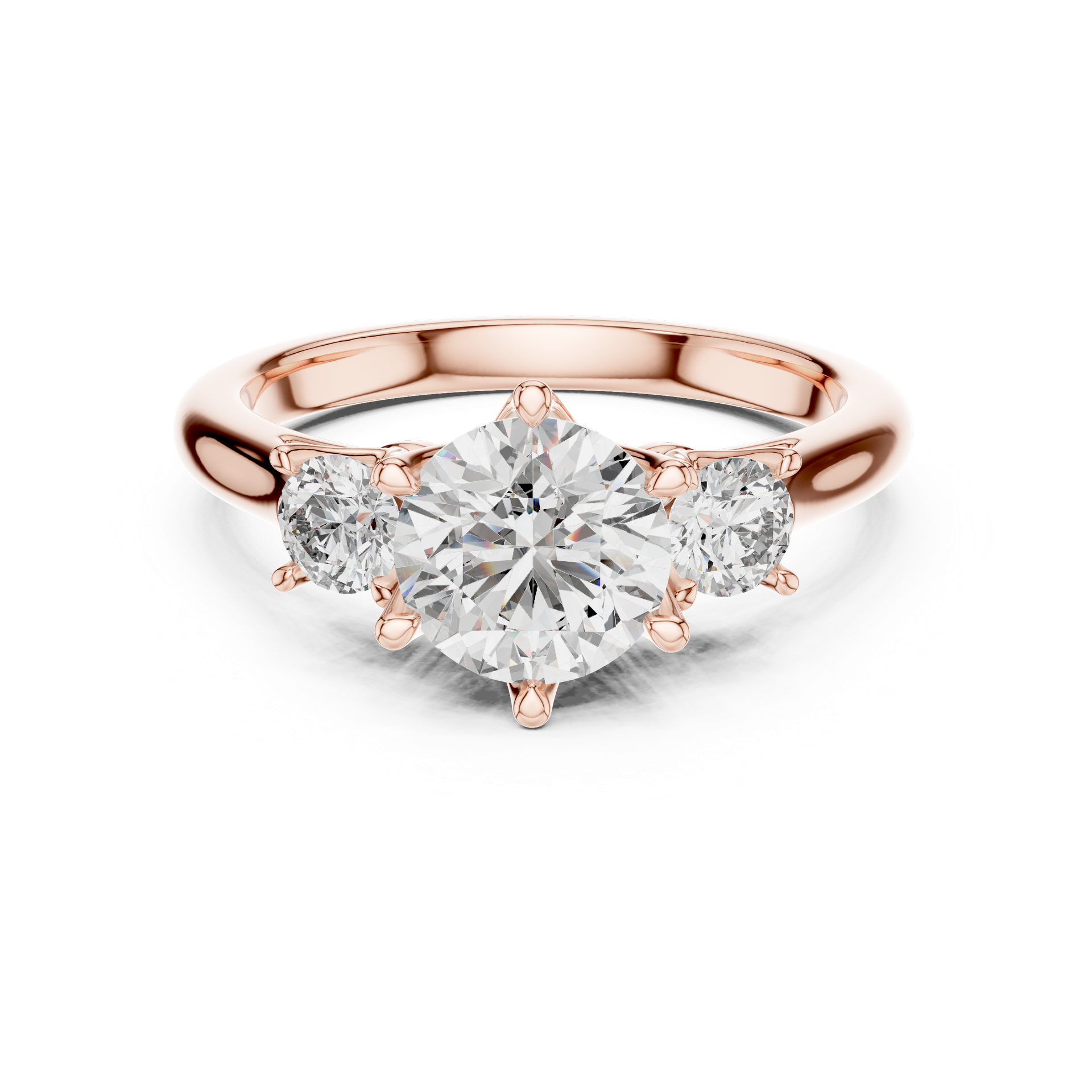 Three Stone Diamond Engagement Ring view 4