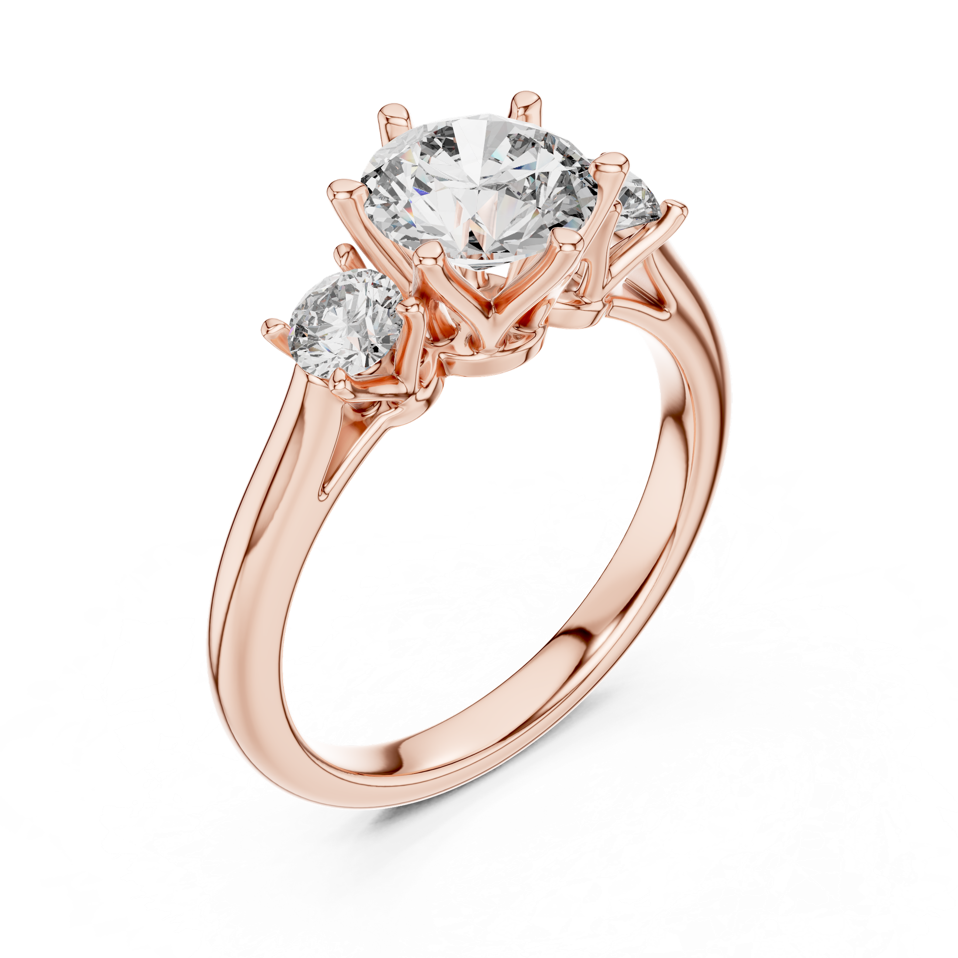 Three Stone Diamond Engagement Ring view 2