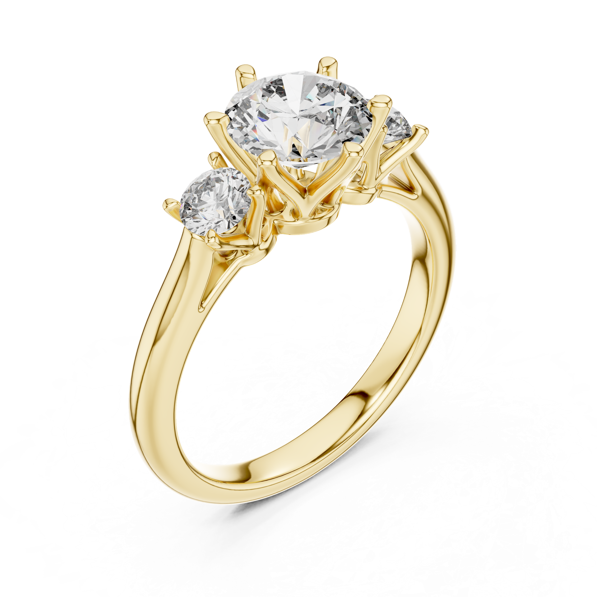 Three Stone Diamond Engagement Ring view 2