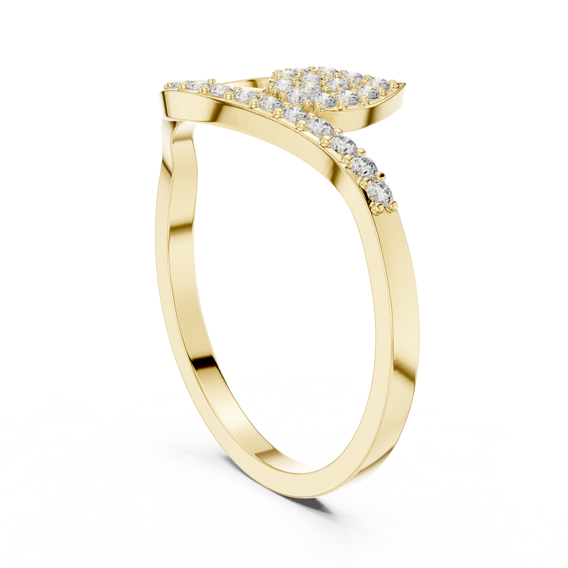 Diamond Swirl Cluster Ring | Elegant Pavé Diamond Ring | Gold, Platinum & Silver | Fine Jewelry | THE DIAMOWN