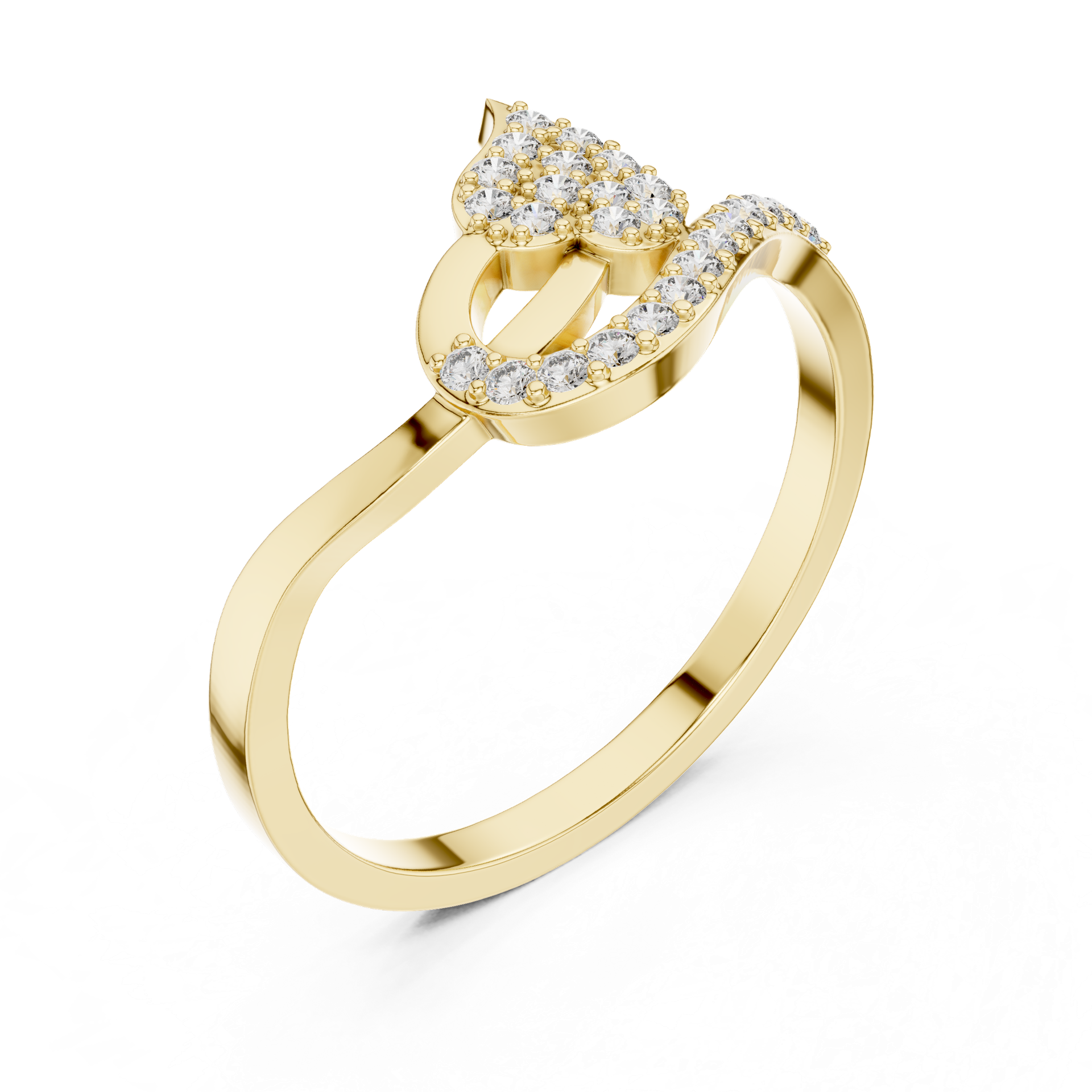 Diamond Swirl Cluster Ring | Elegant Pavé Diamond Ring | Gold, Platinum & Silver | Fine Jewelry | THE DIAMOWN view 2