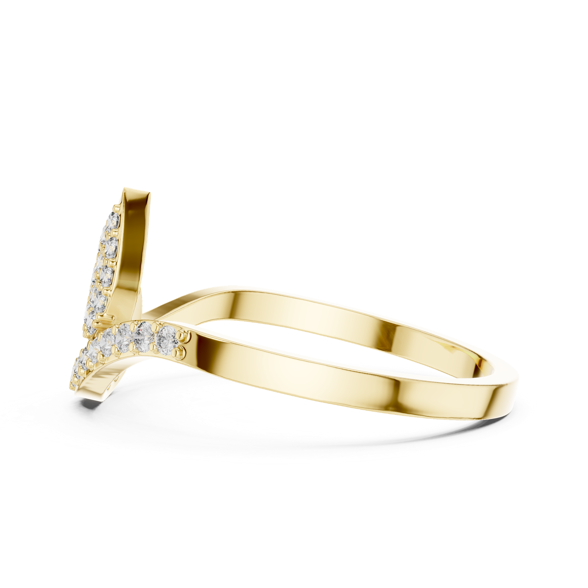 Diamond Swirl Cluster Ring | Elegant Pavé Diamond Ring | Gold, Platinum & Silver | Fine Jewelry | THE DIAMOWN view 3