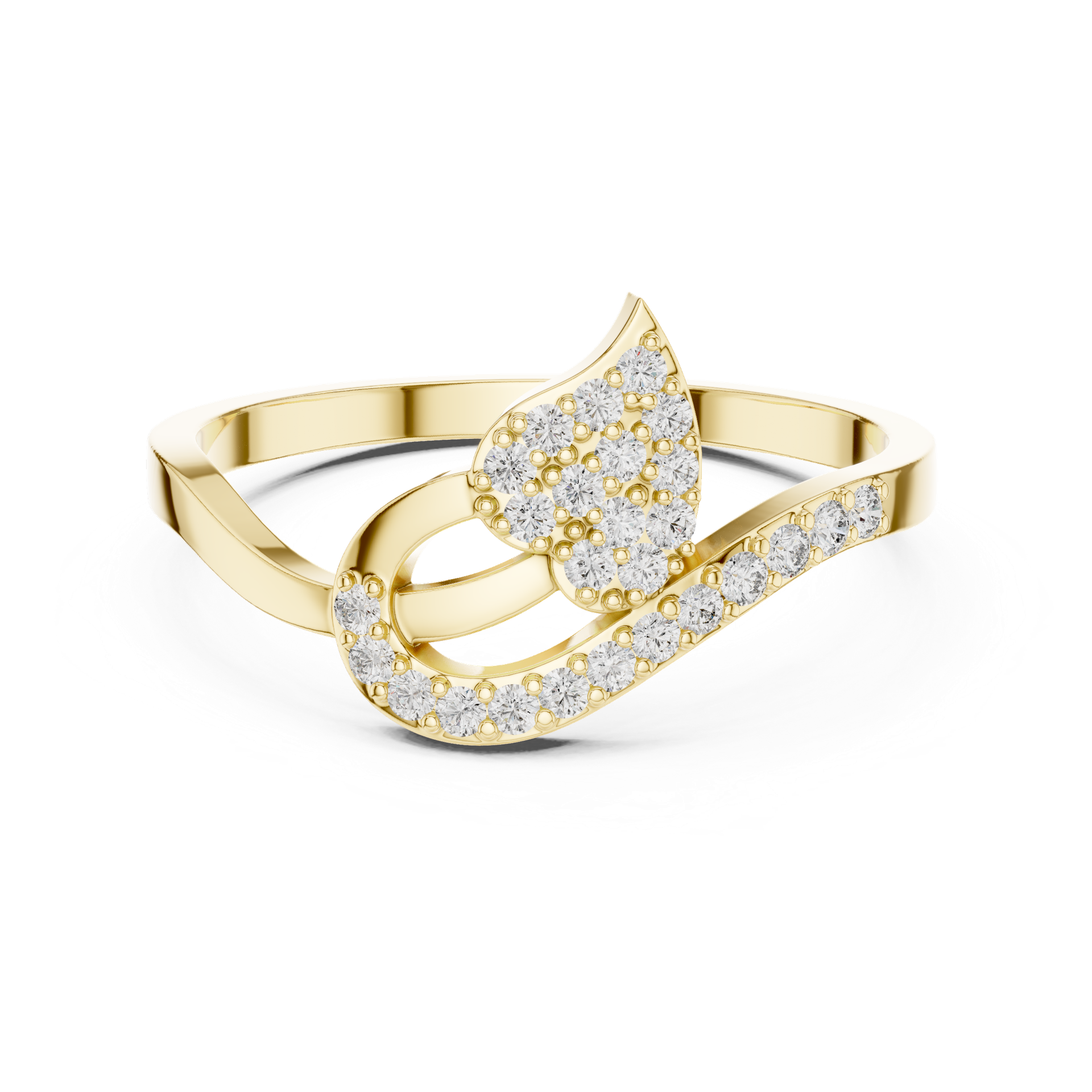 Diamond Swirl Cluster Ring | Elegant Pavé Diamond Ring | Gold, Platinum & Silver | Fine Jewelry | THE DIAMOWN view 4