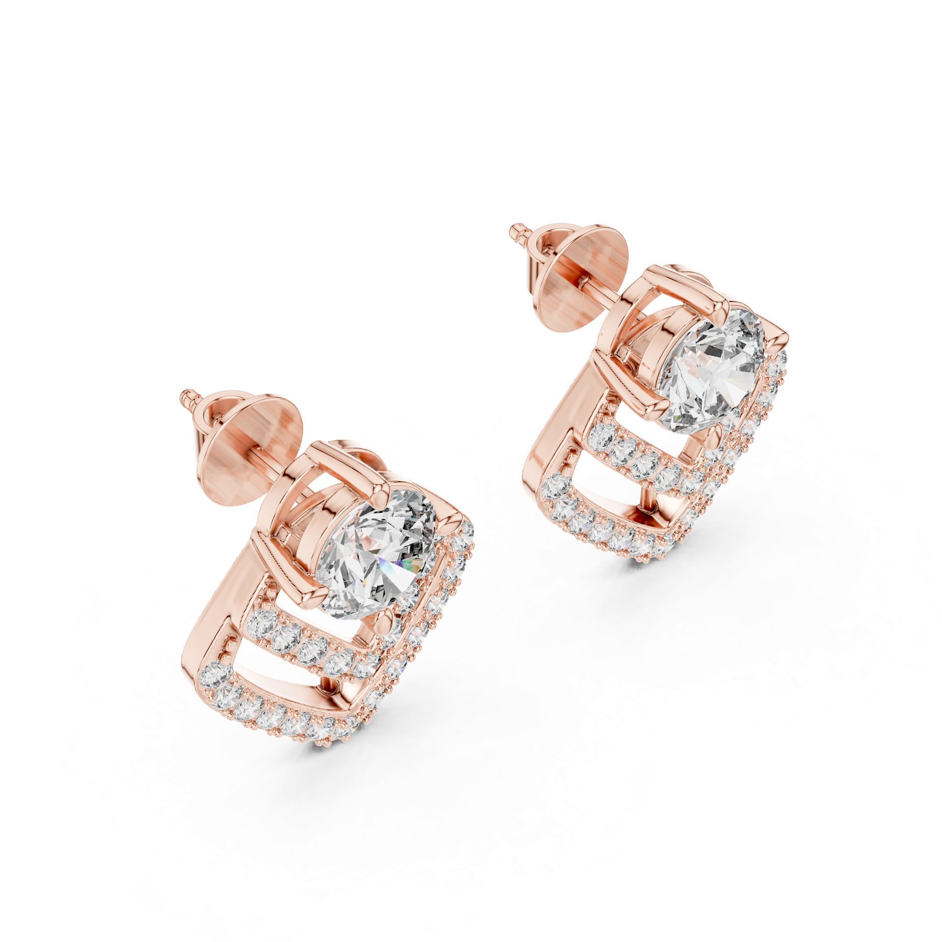 2.90 CTW Lab Grown Diamond Drop Earrings in Gold, Silver & Platinum | Luxury Designer Earrings view 2