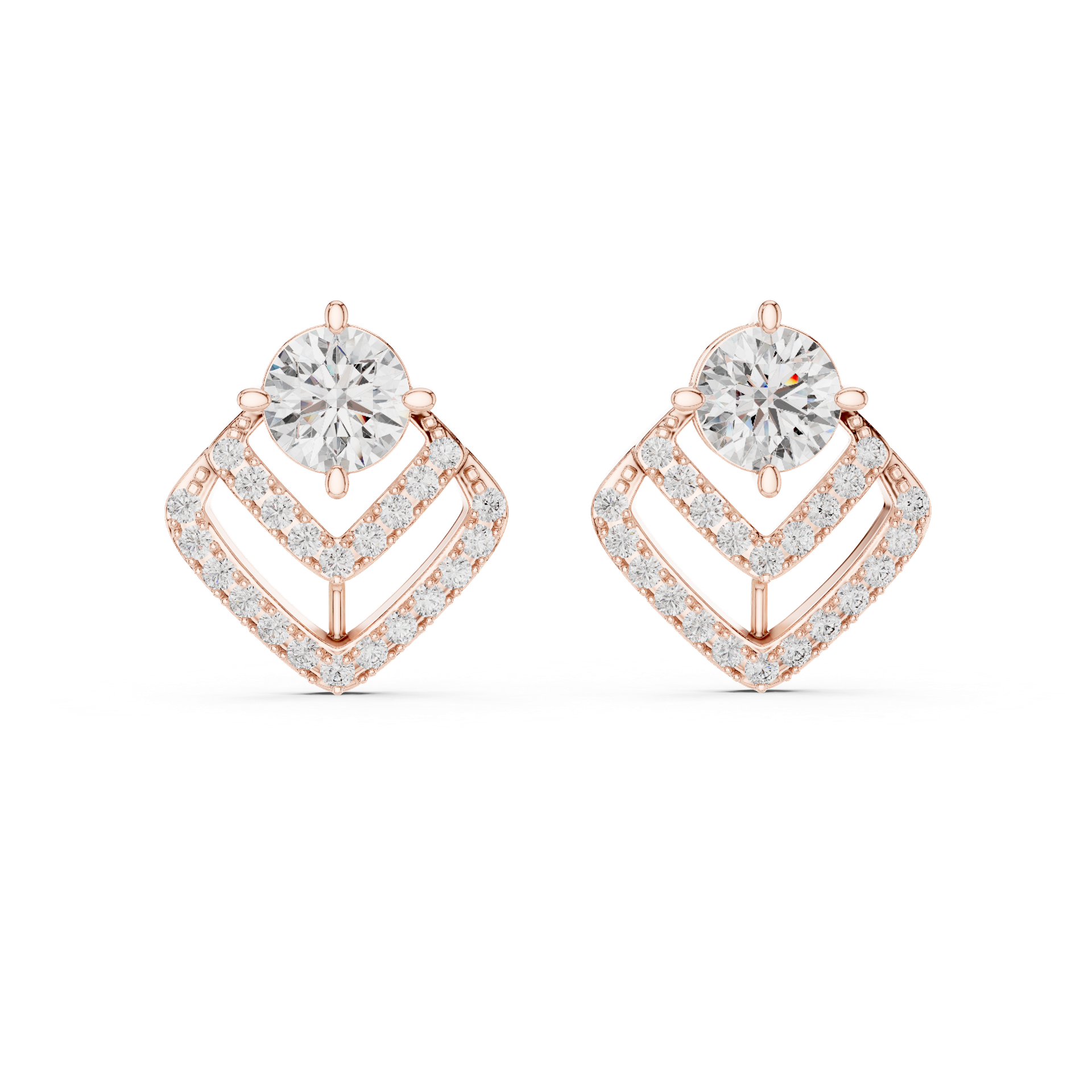 2.90 CTW Lab Grown Diamond Drop Earrings in Gold, Silver & Platinum | Luxury Designer Earrings