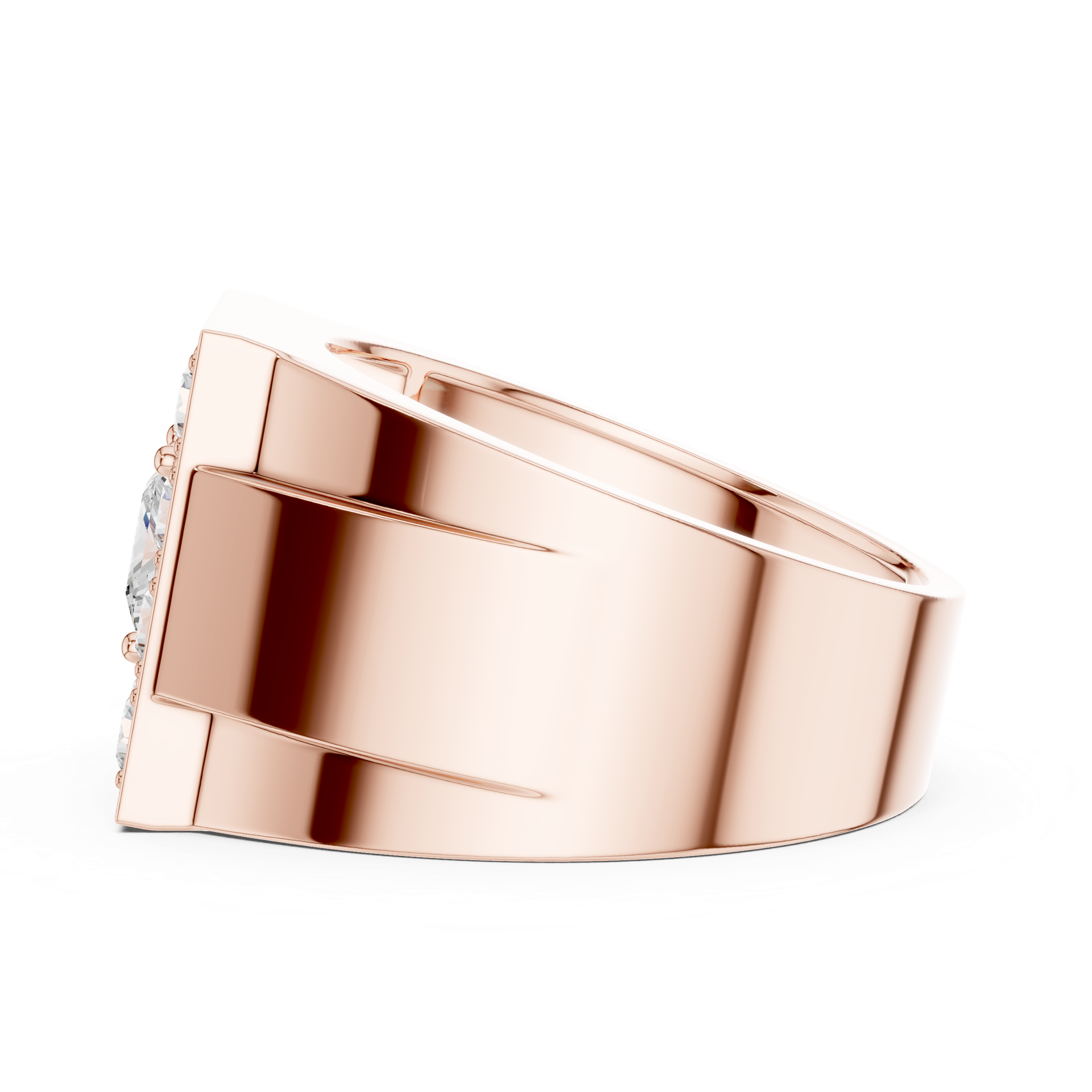 Men's Square Diamond Ring in Gold, Silver & Platinum view 3