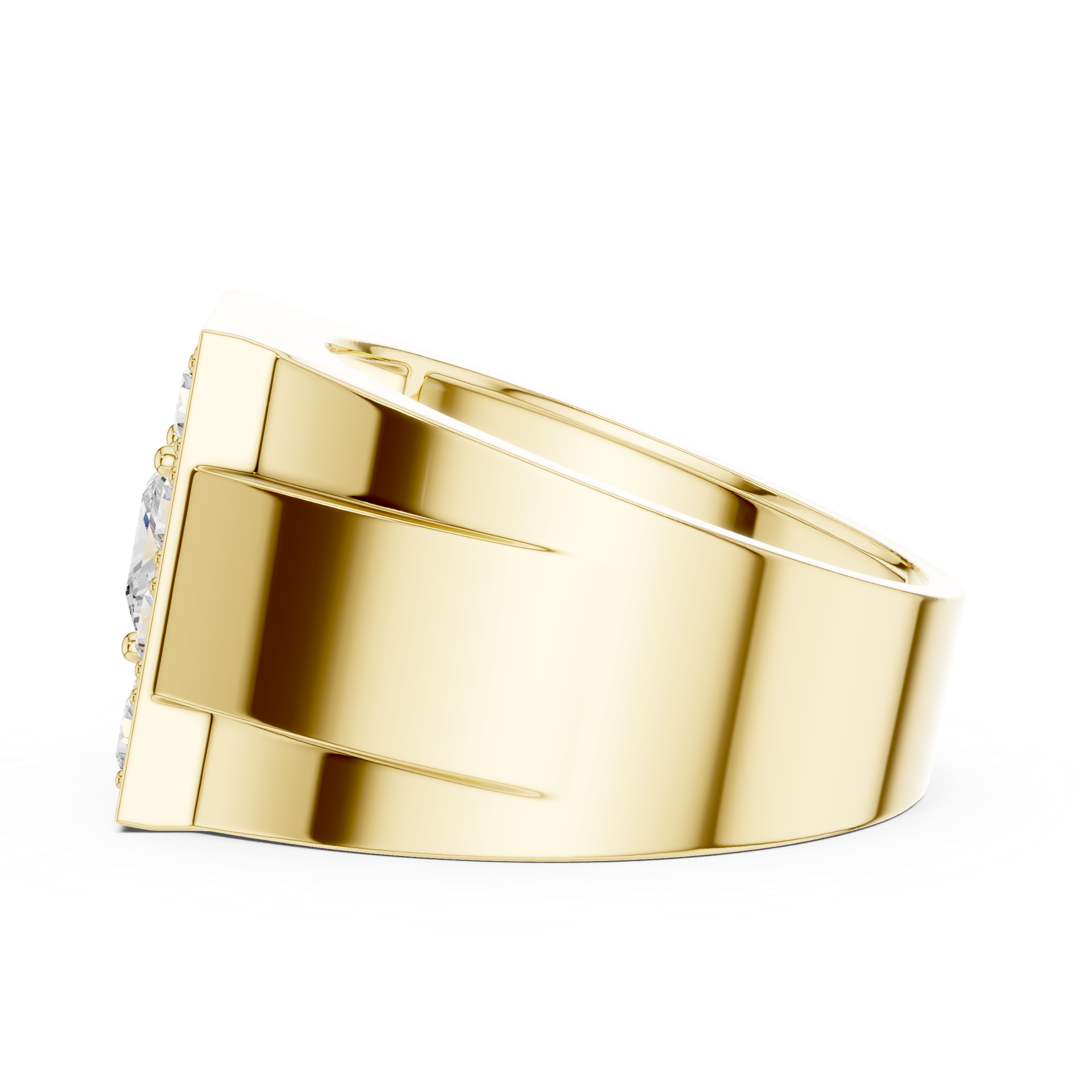 Men's Square Diamond Ring in Gold, Silver & Platinum view 3