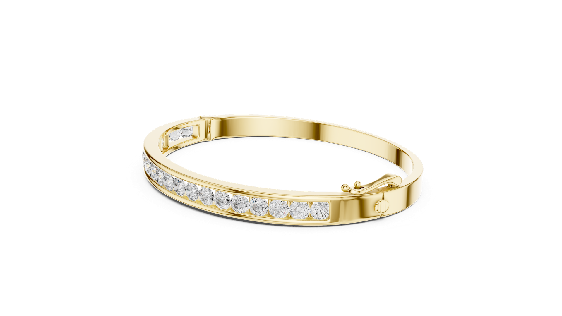 Diamond Channel‑Set Gold Bracelet | Elegant Line‑Diamond Design | Luxury Fine Jewelry | THE DIAMOWN