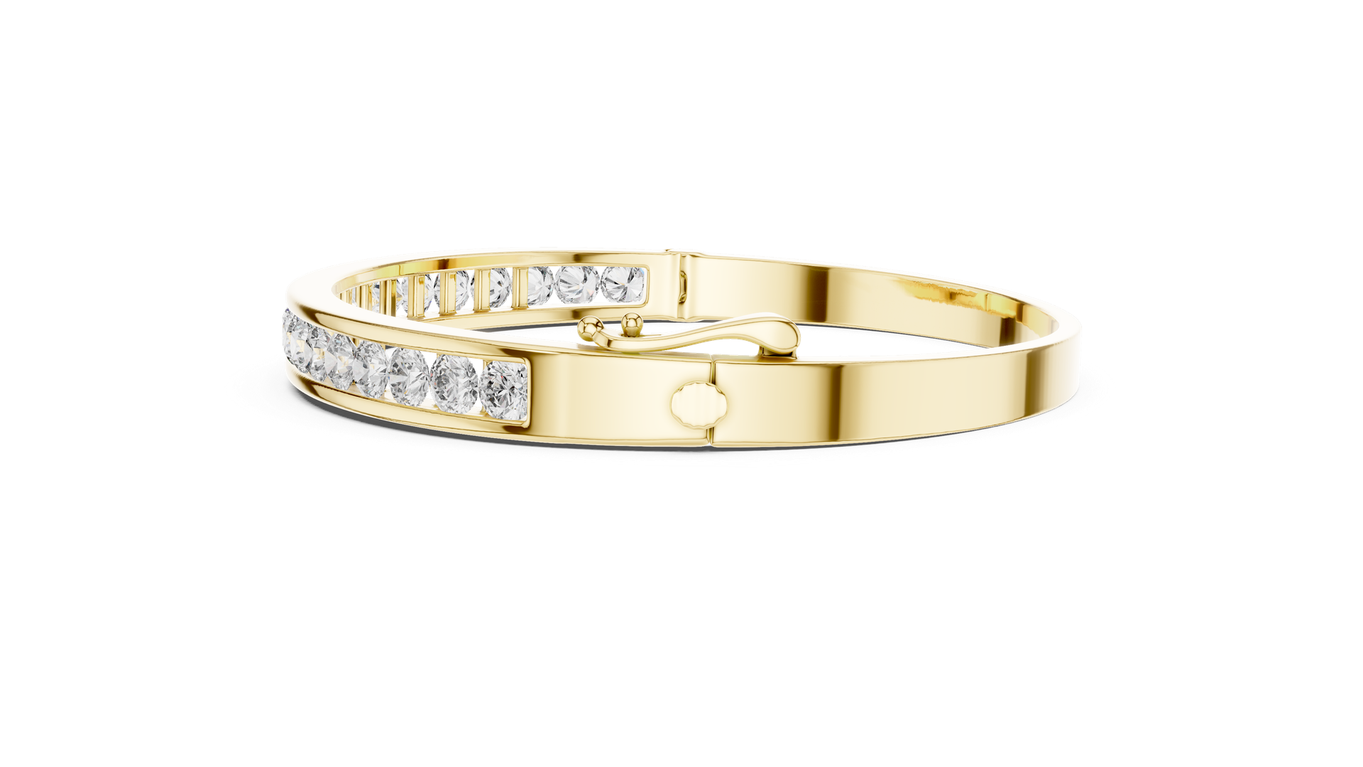 Diamond Channel‑Set Gold Bracelet | Elegant Line‑Diamond Design | Luxury Fine Jewelry | THE DIAMOWN view 3