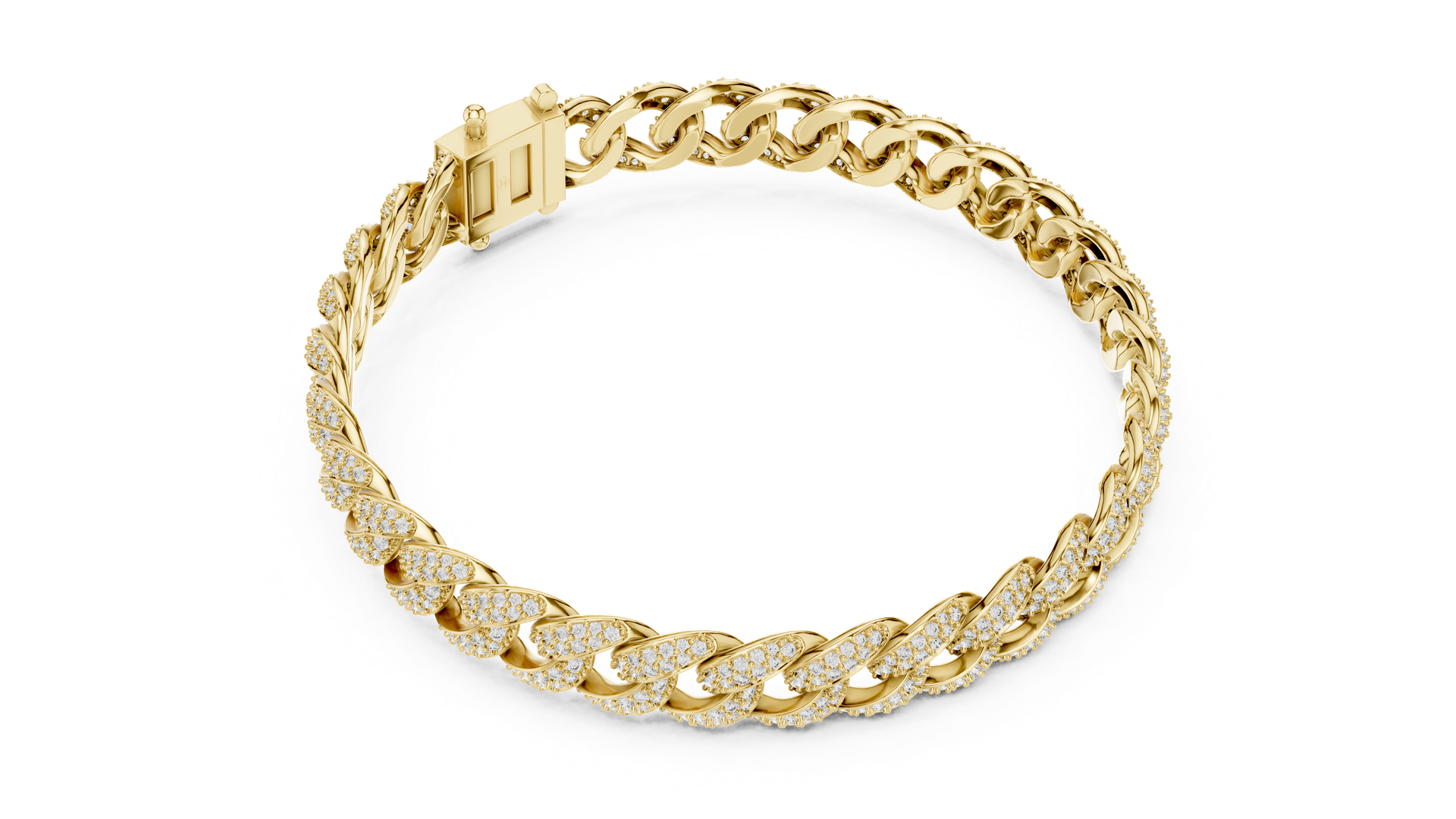 Natural Diamond Cuban Link Bracelet | Iced‑Out Gold Chain | Luxury Men’s & Women’s Jewelry | THE DIAMOWN