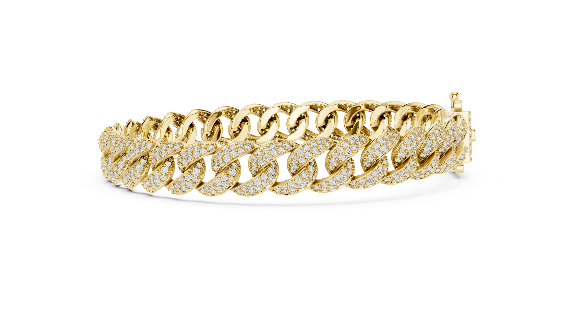 Natural Diamond Cuban Link Bracelet | Iced‑Out Gold Chain | Luxury Men’s & Women’s Jewelry | THE DIAMOWN view 3