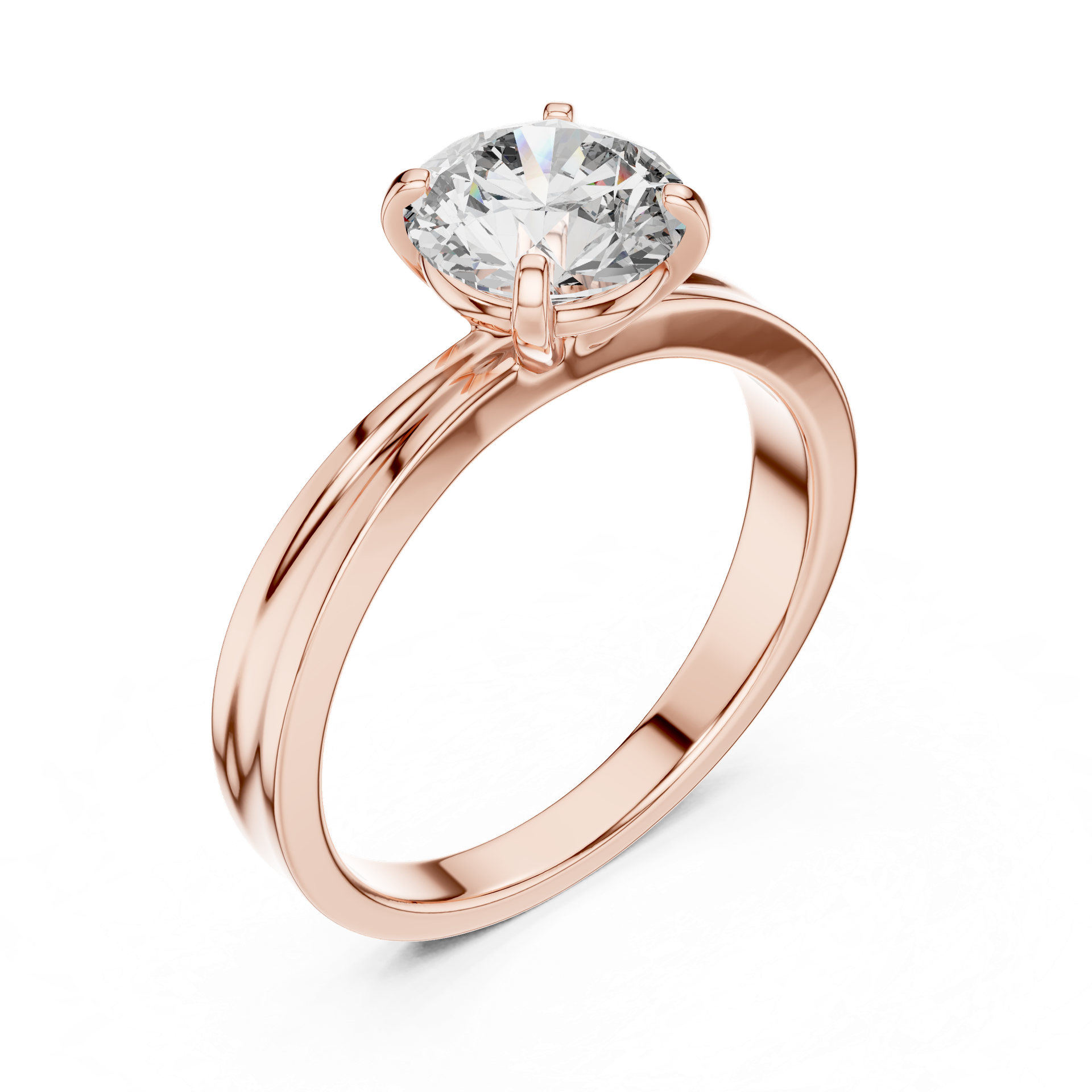1 CT Classic Solitaire Diamond Ring in Gold, Silver & Platinum view 4