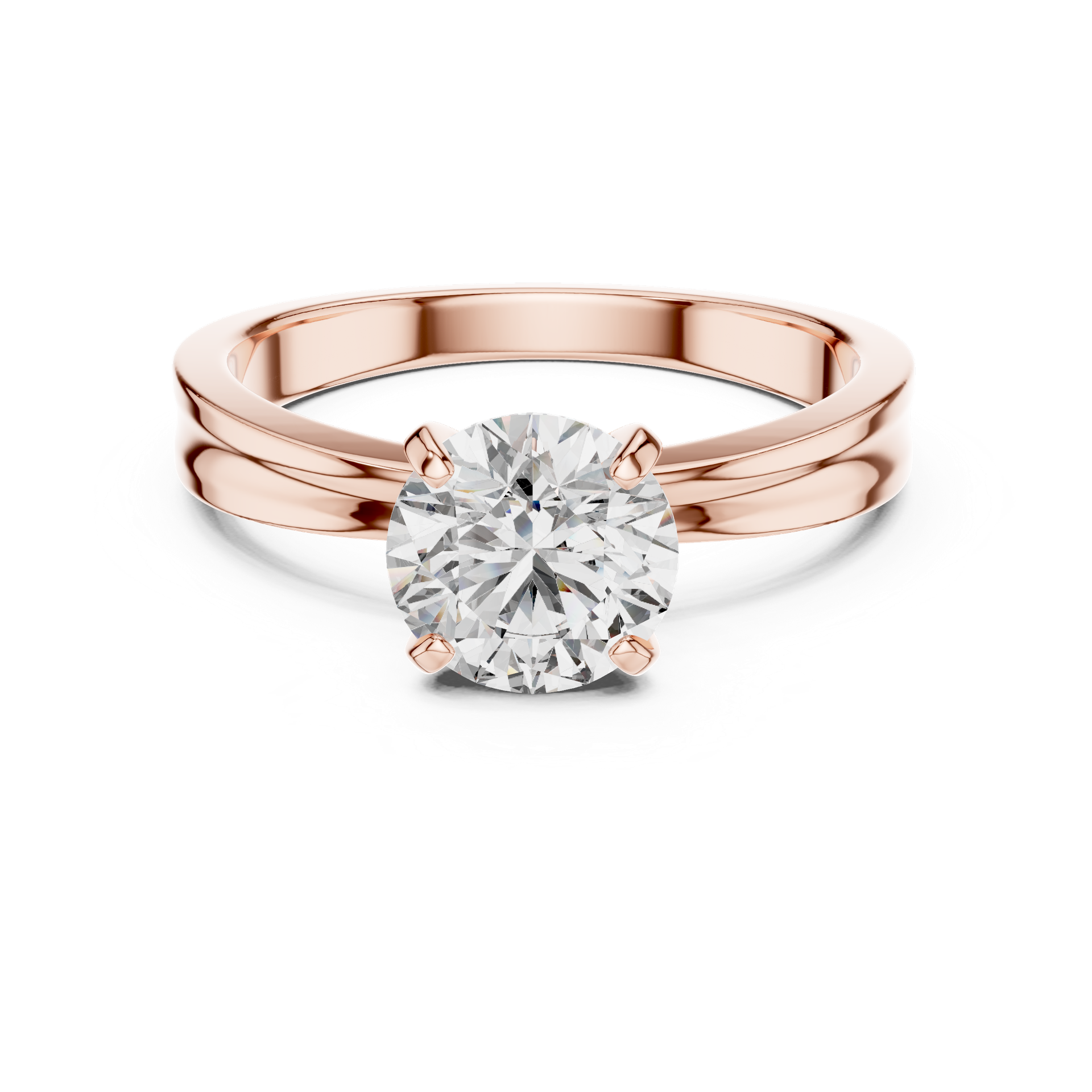 1 CT Classic Solitaire Diamond Ring in Gold, Silver & Platinum view 2