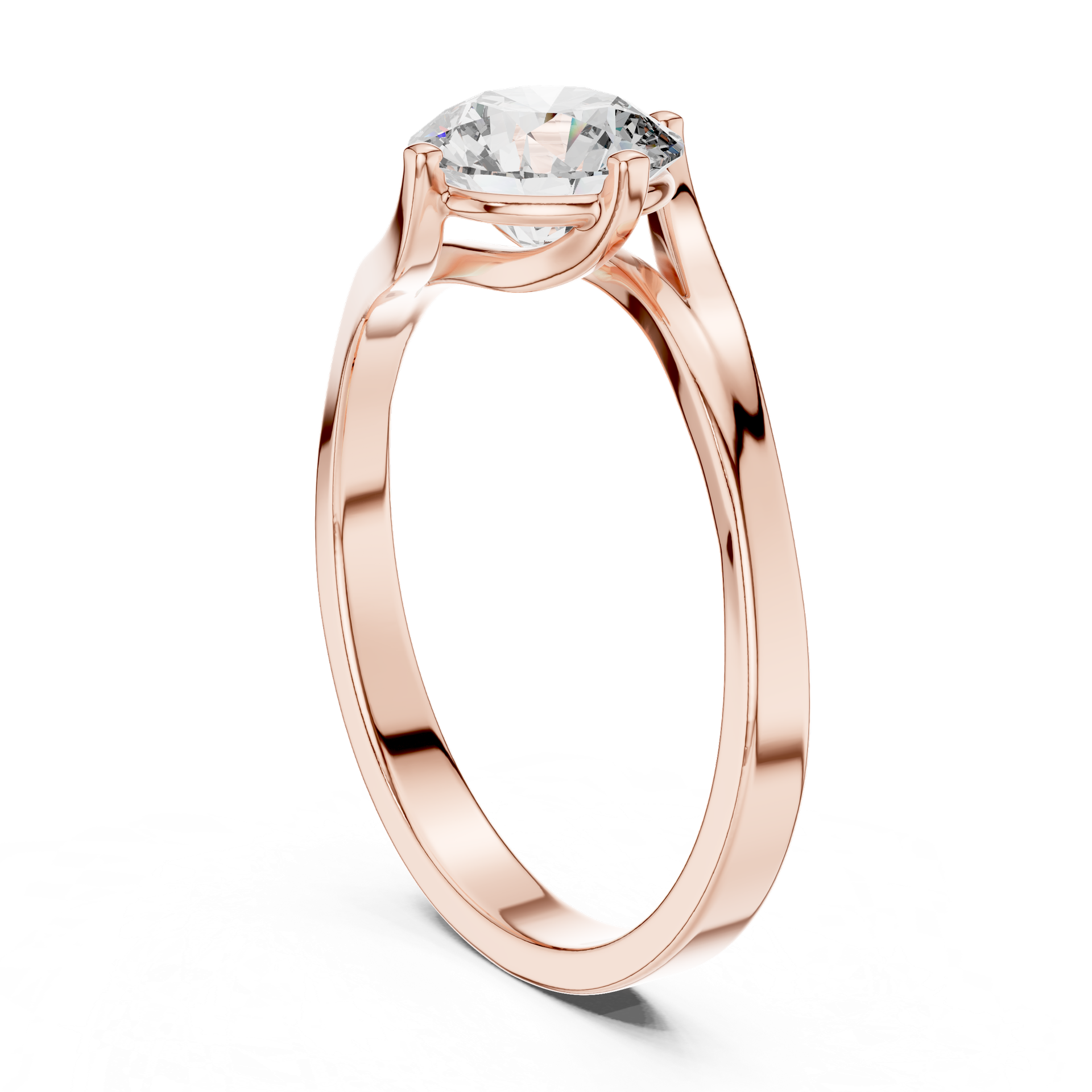 1 CTW Round Diamond Bypass Engagement Ring in Gold, Silver & Platinum view 4
