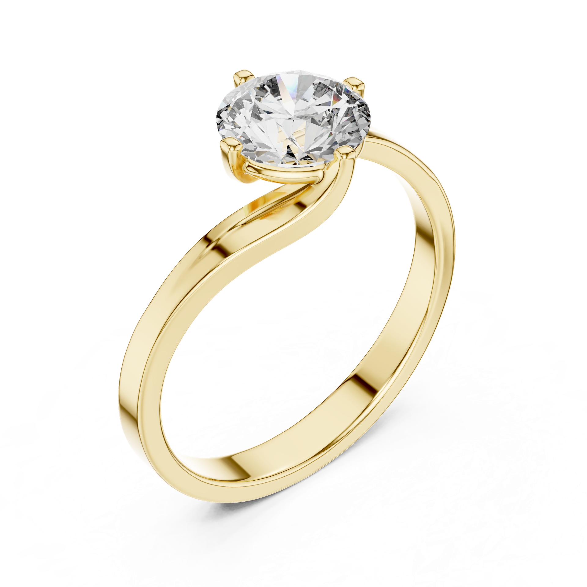 1 CTW Round Diamond Bypass Engagement Ring in Gold, Silver & Platinum view 3