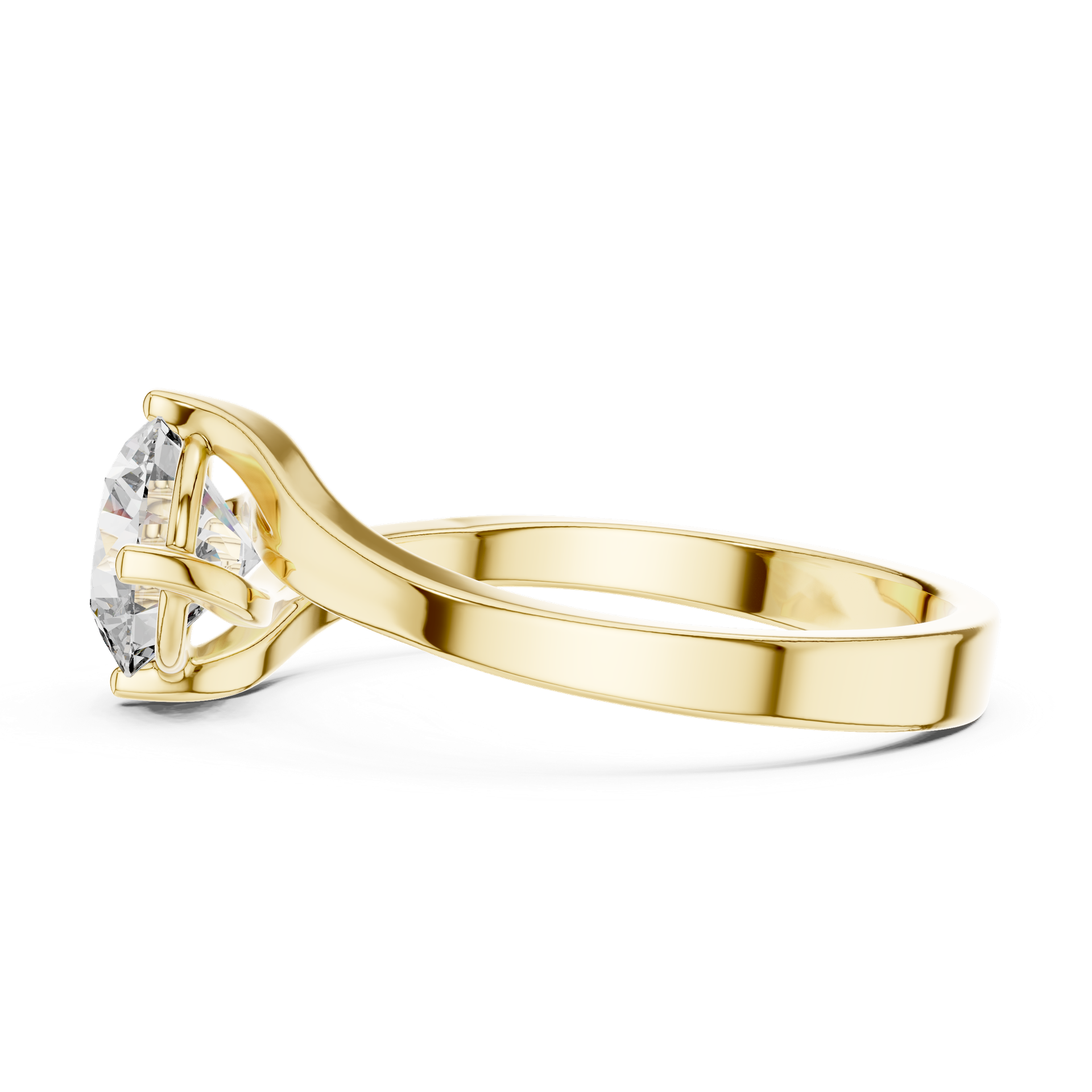 1 CTW Round Diamond Bypass Engagement Ring in Gold, Silver & Platinum view 2