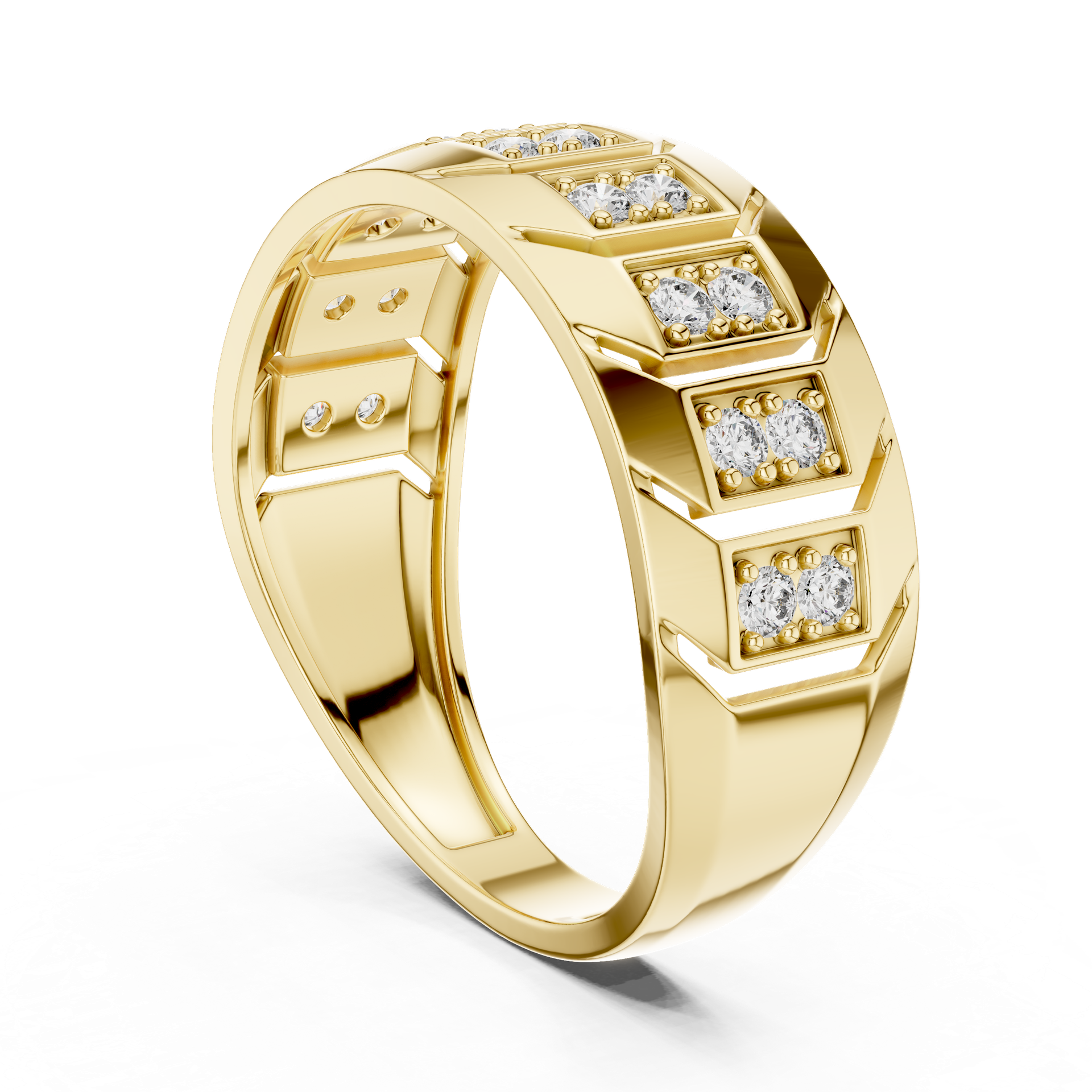 Geometric Diamond Statement Ring in Gold, Silver & Platinum | THE DIAMOWN