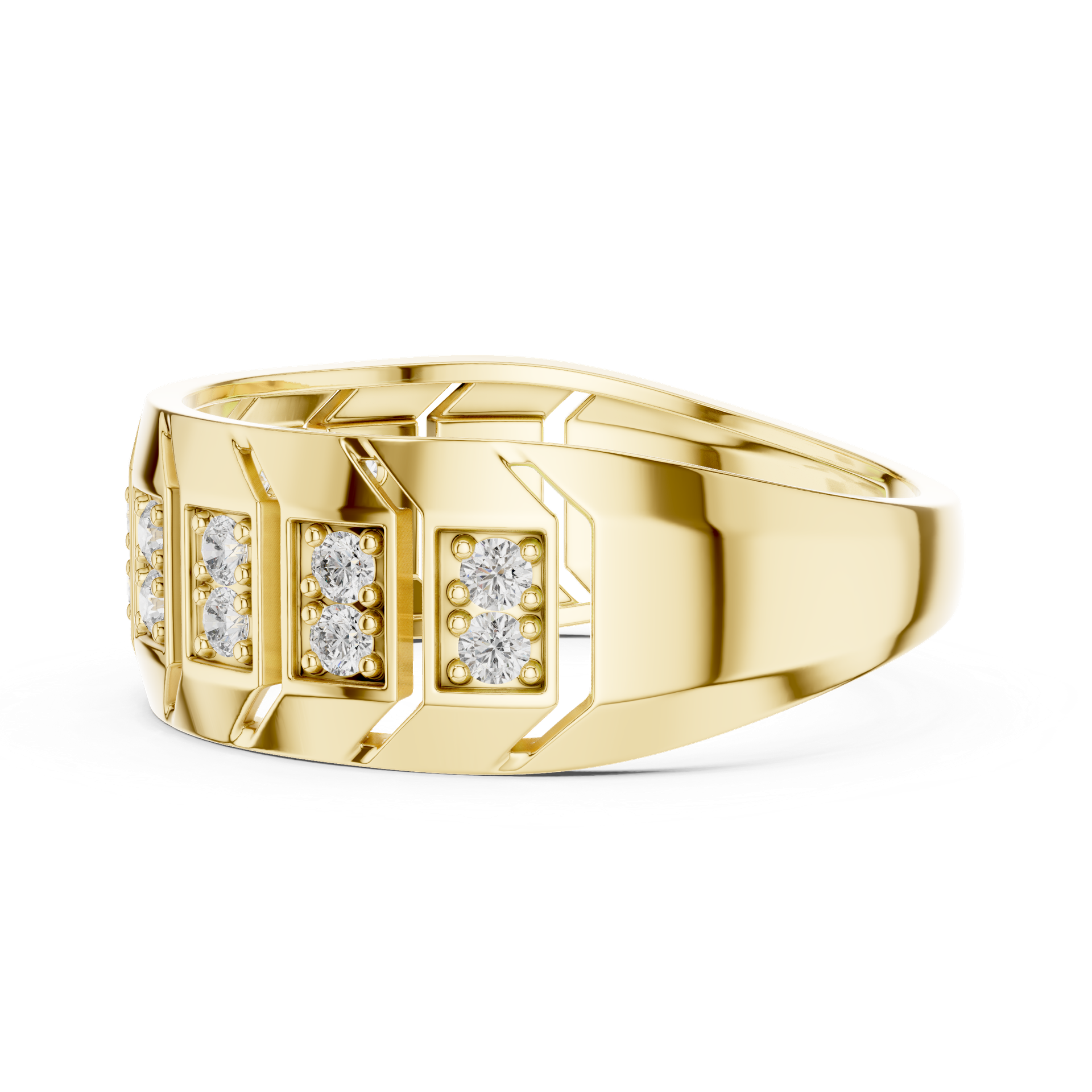 Geometric Diamond Statement Ring in Gold, Silver & Platinum | THE DIAMOWN view 3