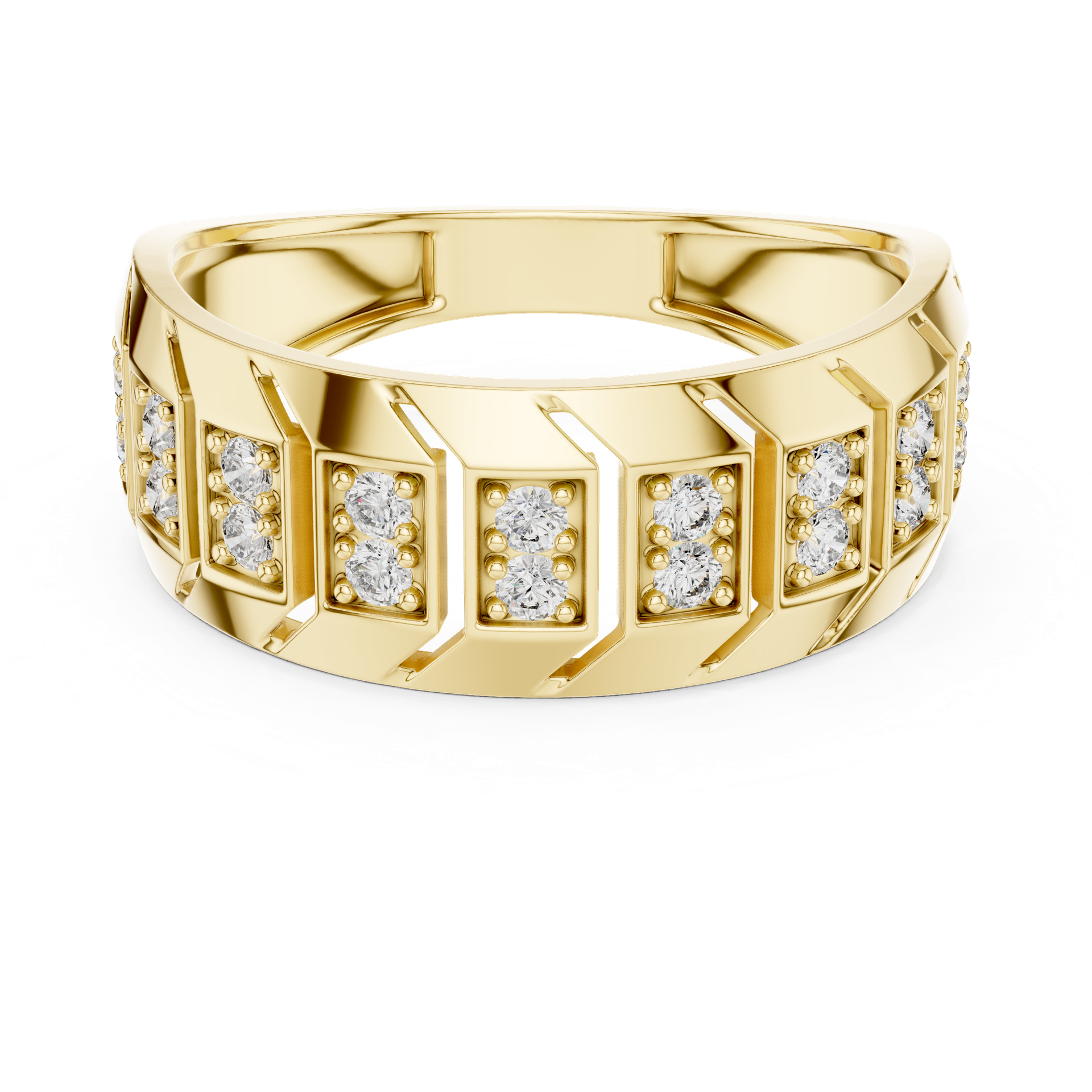 Geometric Diamond Statement Ring in Gold, Silver & Platinum | THE DIAMOWN view 4