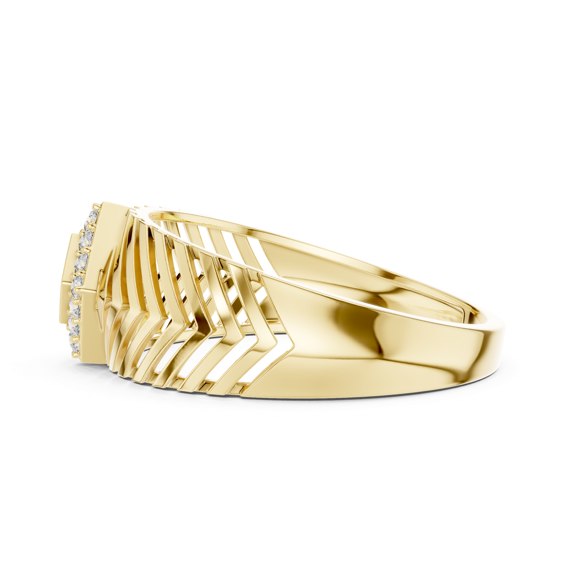 Diamond Openwork Ring | Geometric Square Diamond Setting | Pavé Accent Fine Jewelry | Gold, Platinum & Silver | THE DIAMOWN view 2