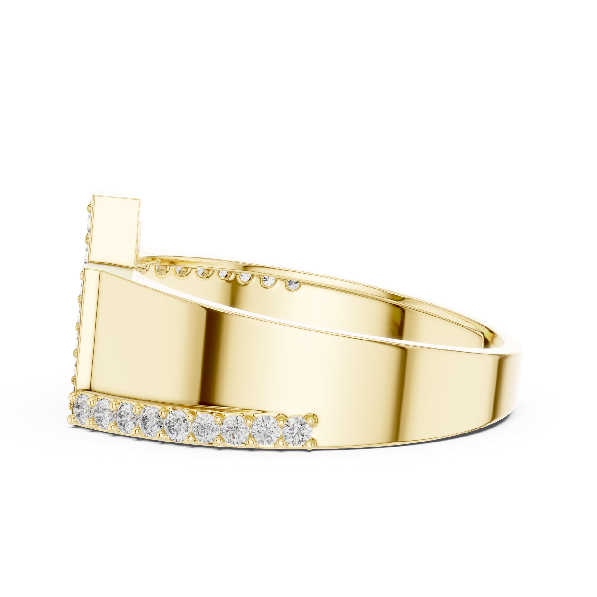 Diamond Geometric Pavé Band Ring | Modern Statement Diamond Ring | Bold Fine Jewelry | Gold, Platinum & Silver | THE DIAMOWN view 2
