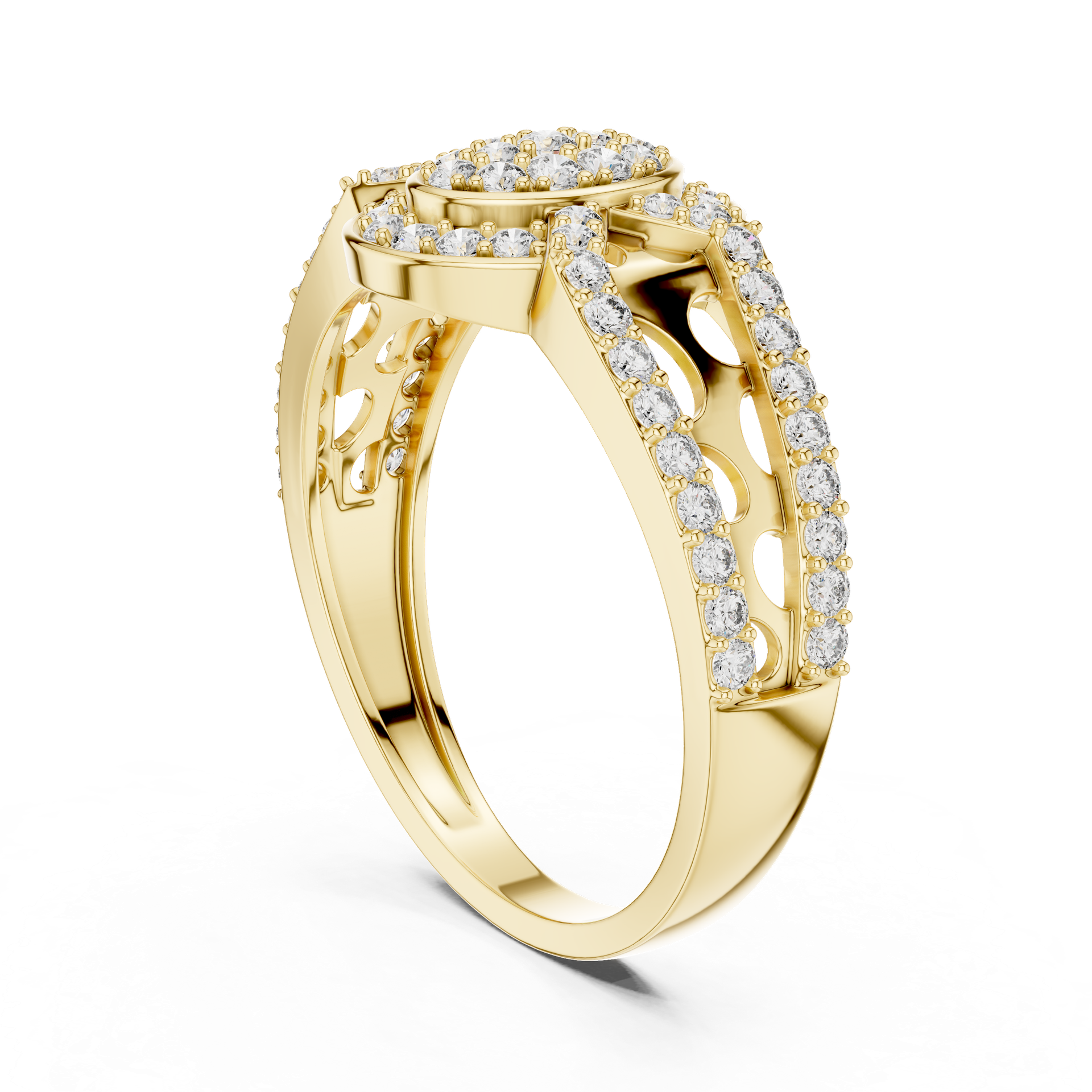 Diamond Halo Cluster Ring | Gold, Platinum & Silver | Fine Jewelry | THE DIAMOWN