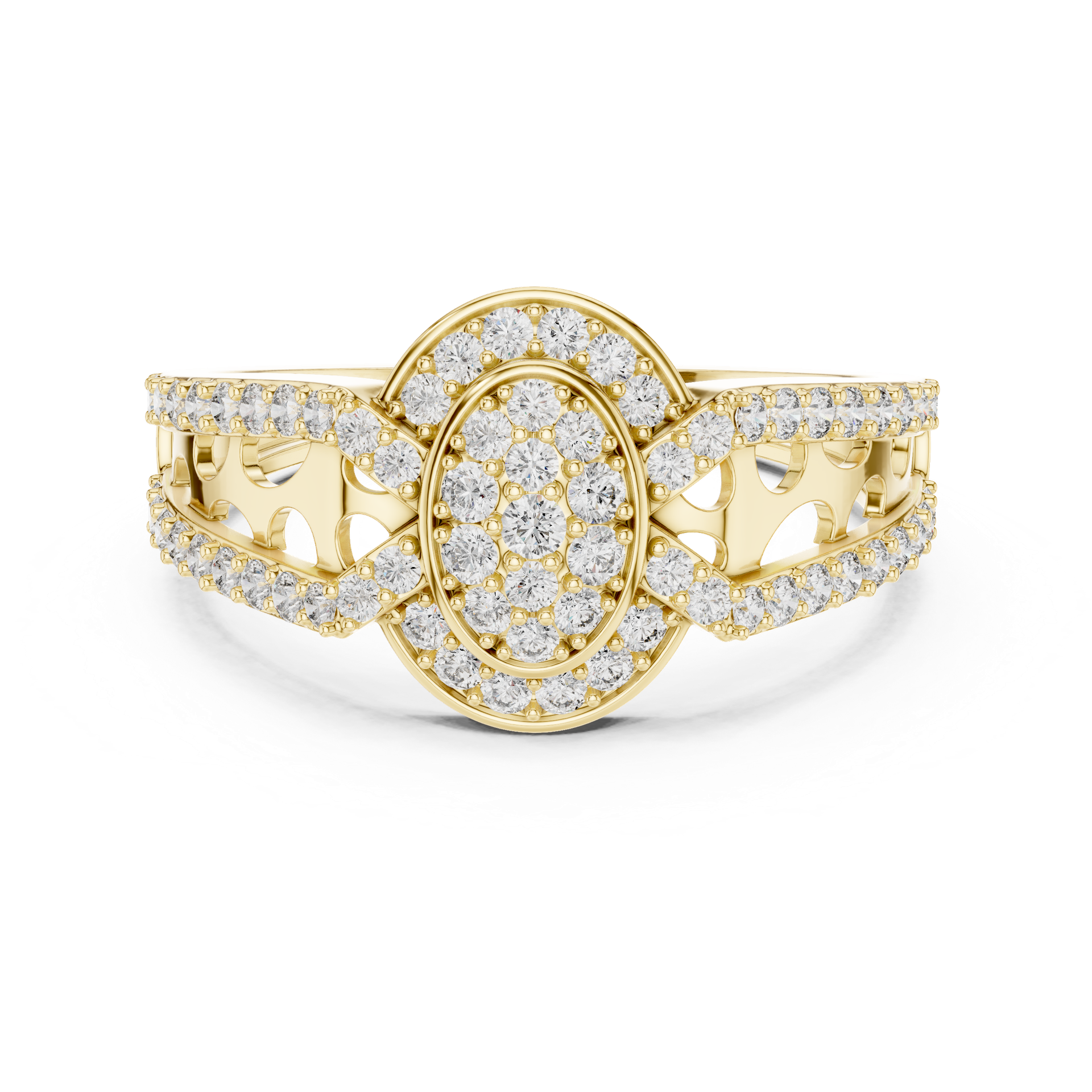 Diamond Halo Cluster Ring | Gold, Platinum & Silver | Fine Jewelry | THE DIAMOWN view 4