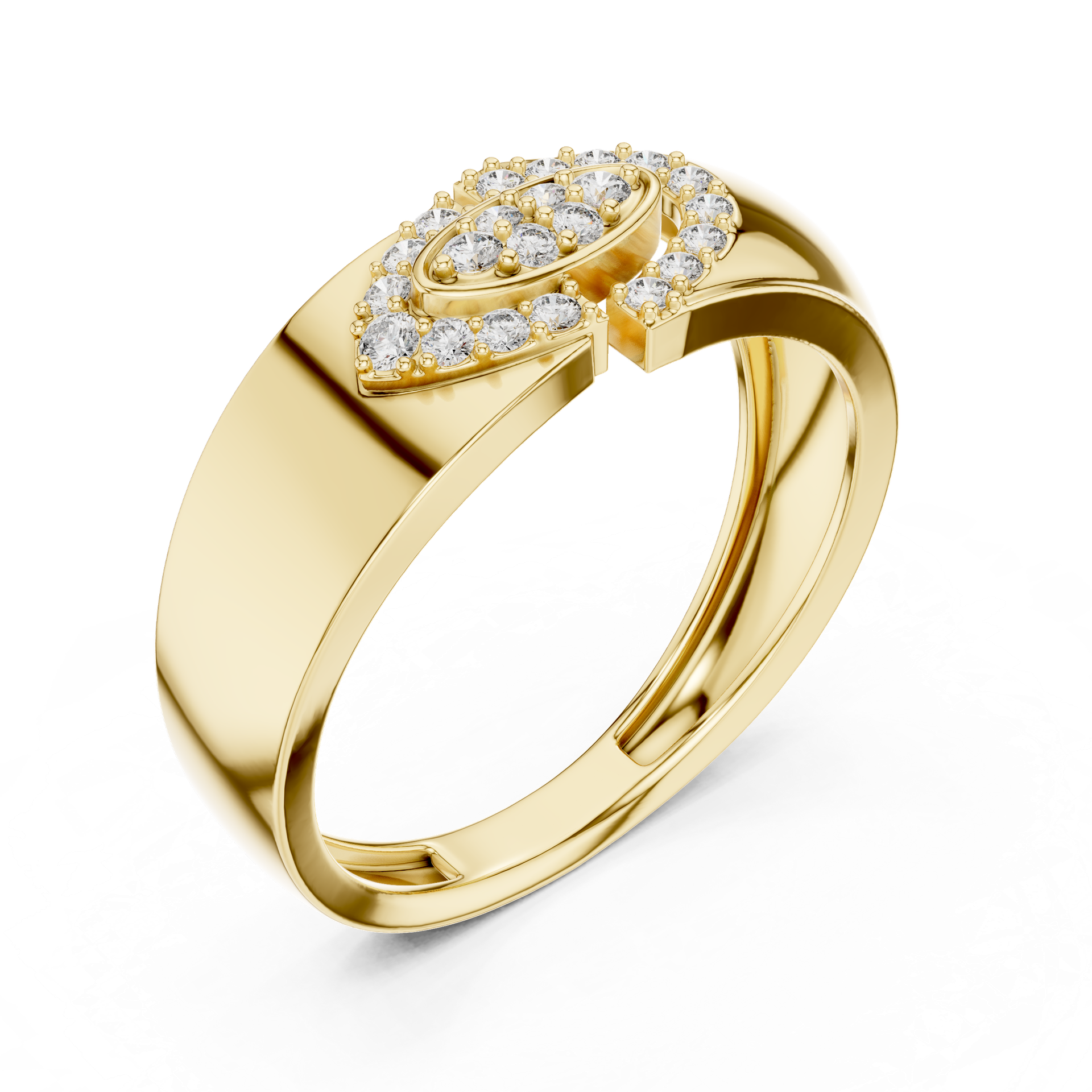 Diamond Oval Cluster Split-Band Ring | Modern Diamond Statement Ring | Fine Luxury Jewelry | Gold, Platinum & Silver | THE DIAMOWN view 2