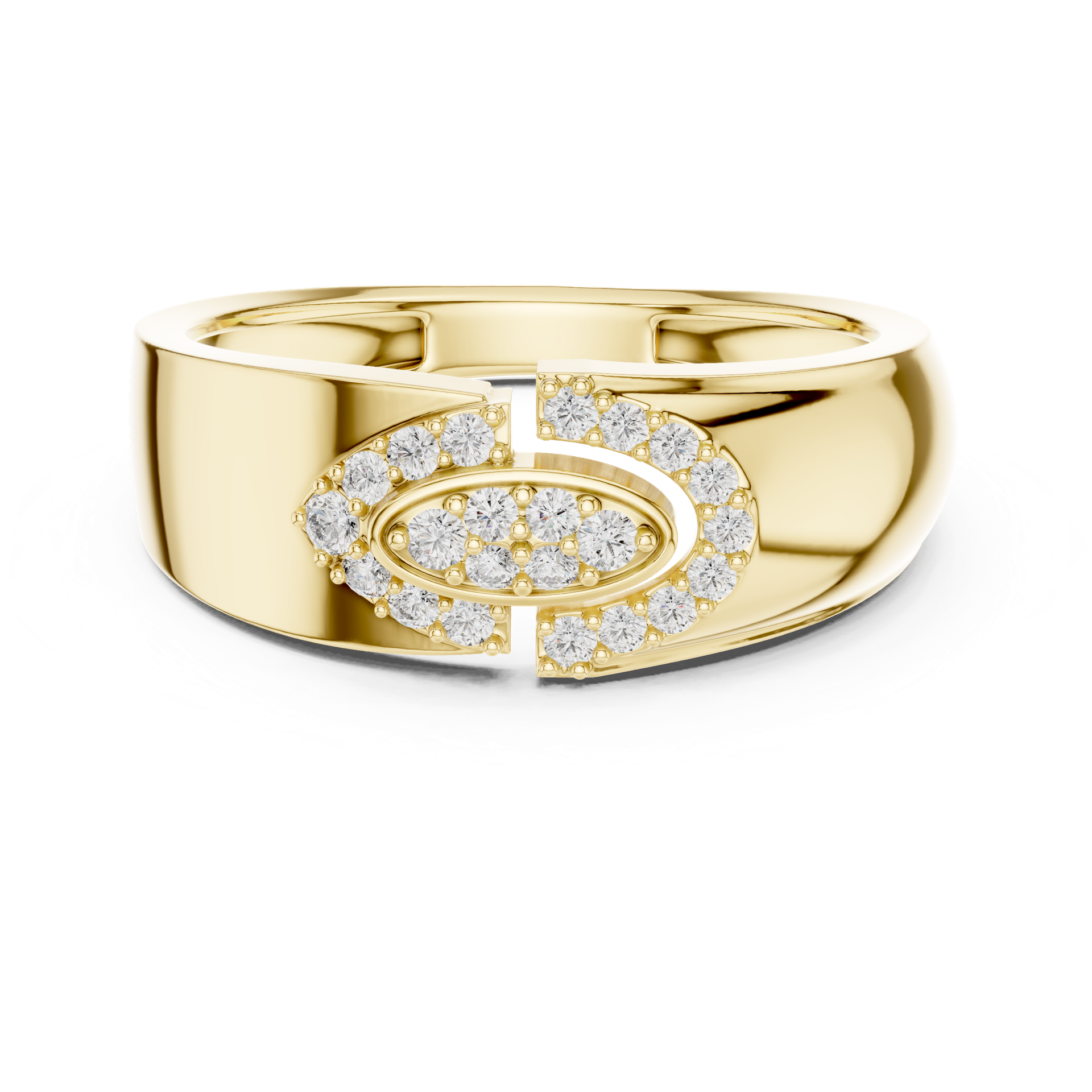Diamond Oval Cluster Split-Band Ring | Modern Diamond Statement Ring | Fine Luxury Jewelry | Gold, Platinum & Silver | THE DIAMOWN view 4