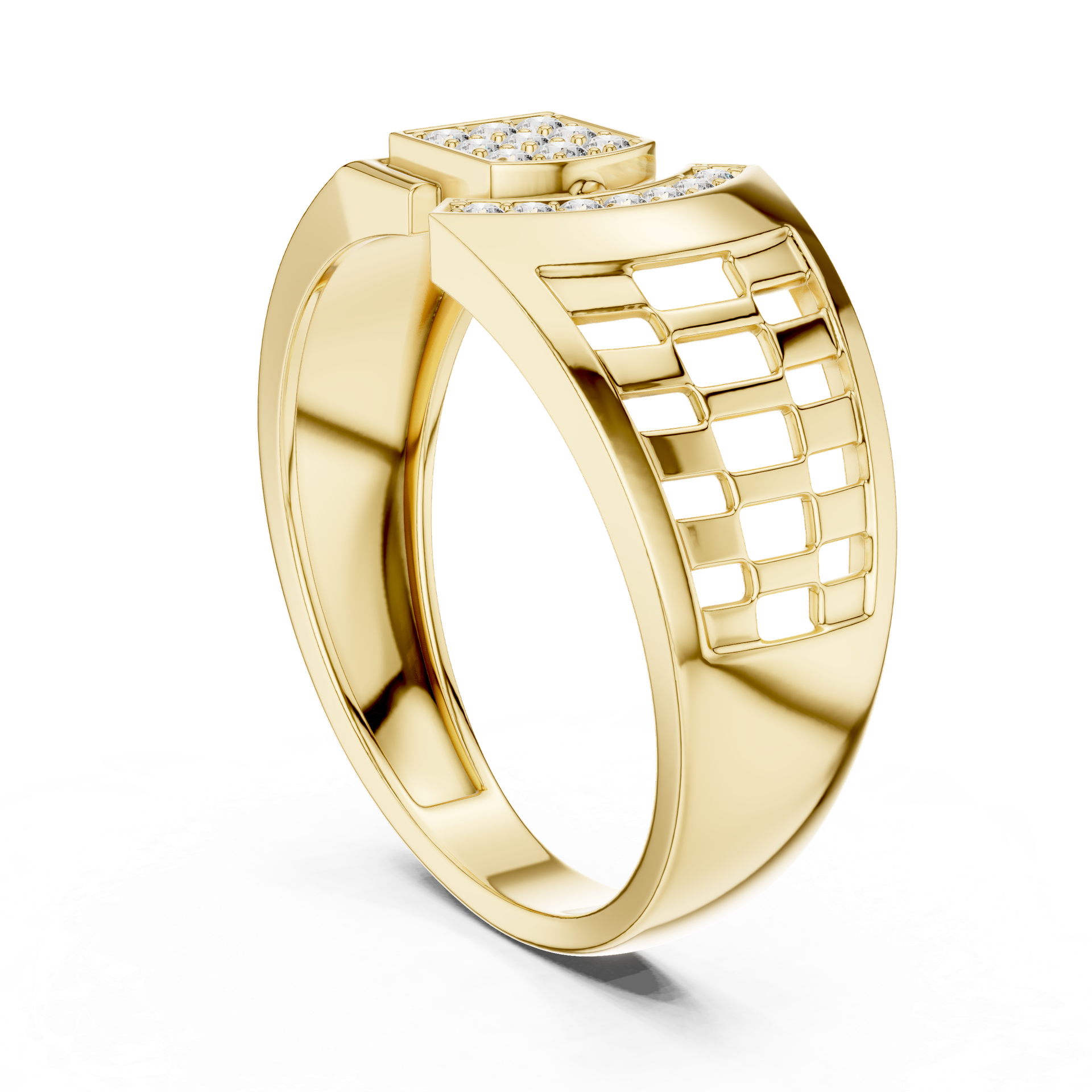 Diamond Cuff Ring | Round Diamond Statement Ring | Gold, Platinum & Silver | Luxury Fine Jewelry | THE DIAMOWN