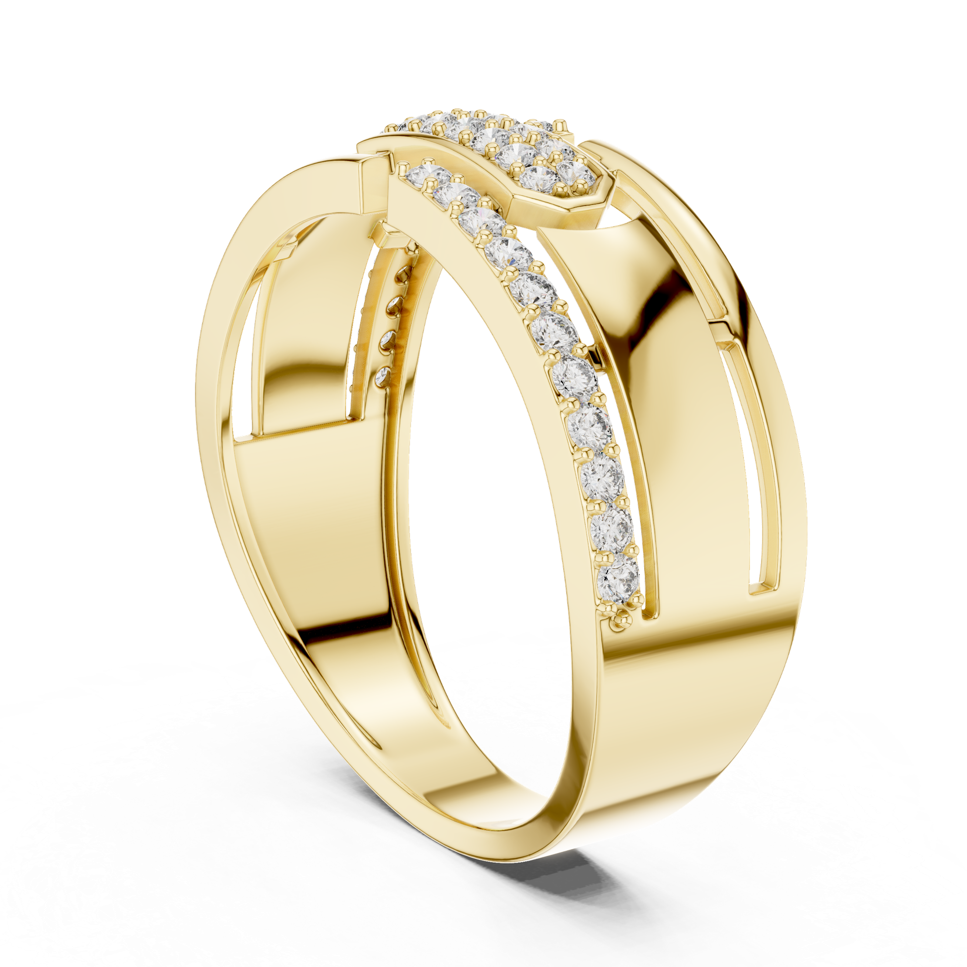 Diamond Cuff Ring | Diamond Signet Style Ring | Gold Diamond Band | Luxury Diamond Jewelry | THE DIAMOWN