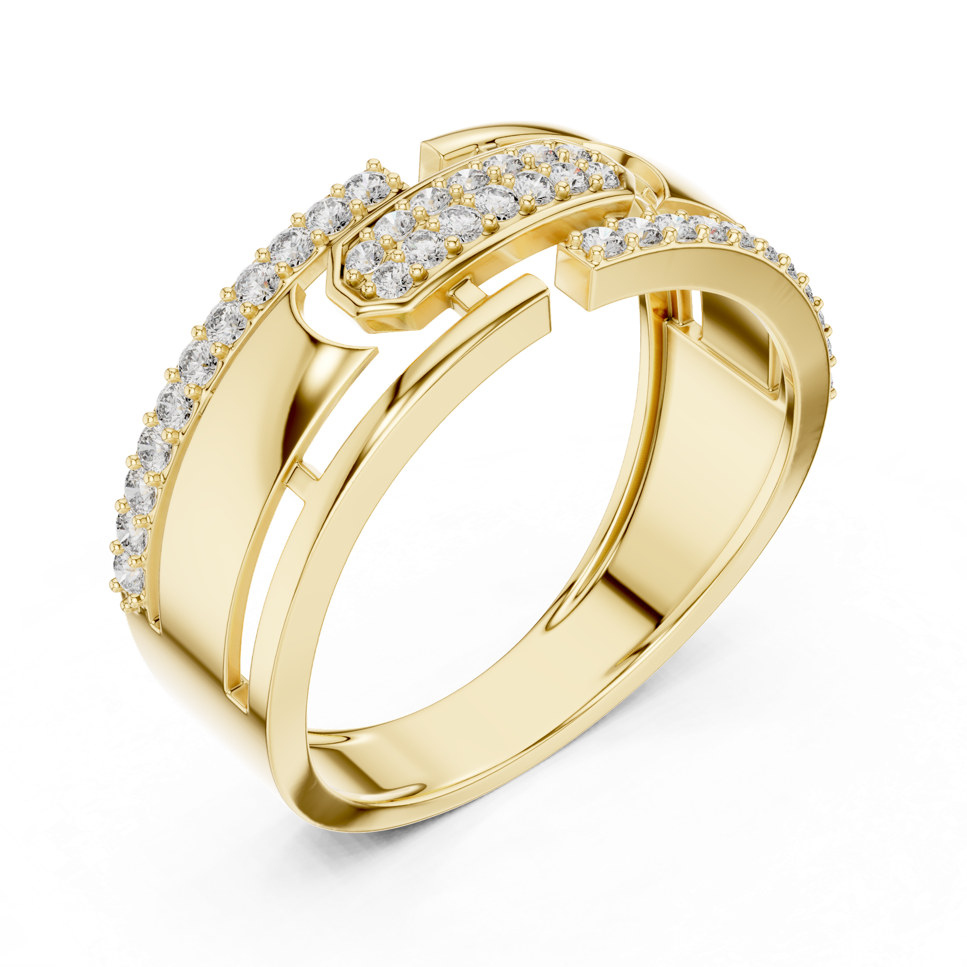 Diamond Cuff Ring | Diamond Signet Style Ring | Gold Diamond Band | Luxury Diamond Jewelry | THE DIAMOWN view 3