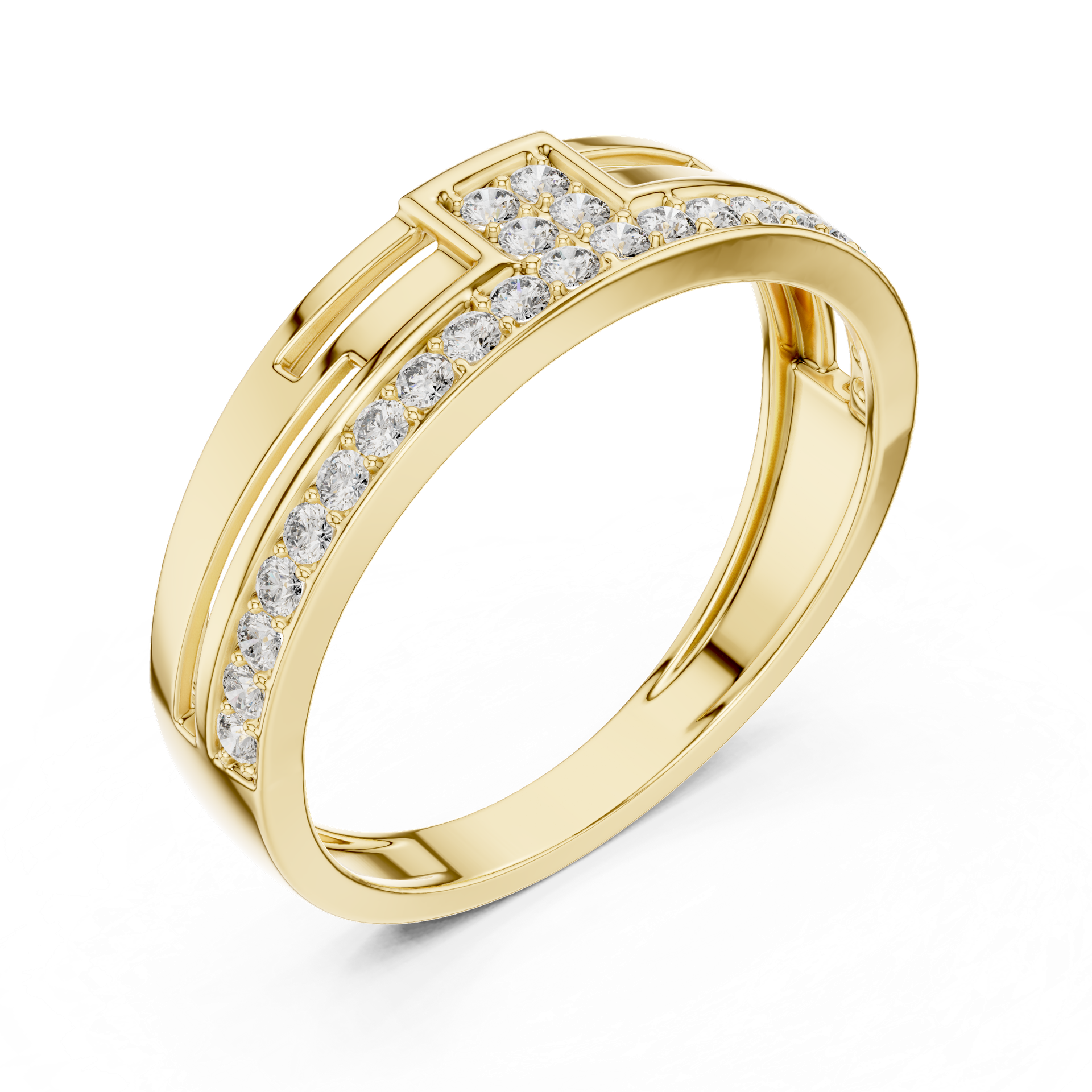 Diamond Cuff Ring | Diamond Band | Gold Diamond Ring | Luxury Diamond Jewelry | THE DIAMOWN view 2