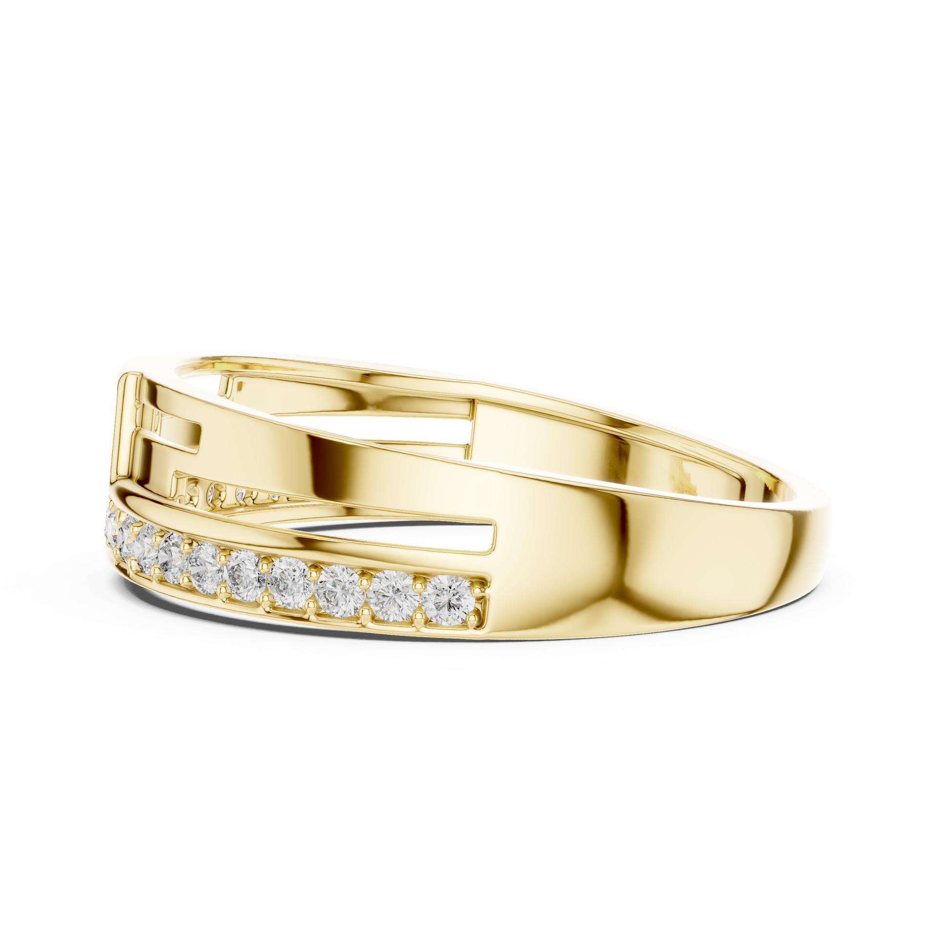 Diamond Cuff Ring | Diamond Band | Gold Diamond Ring | Luxury Diamond Jewelry | THE DIAMOWN view 3