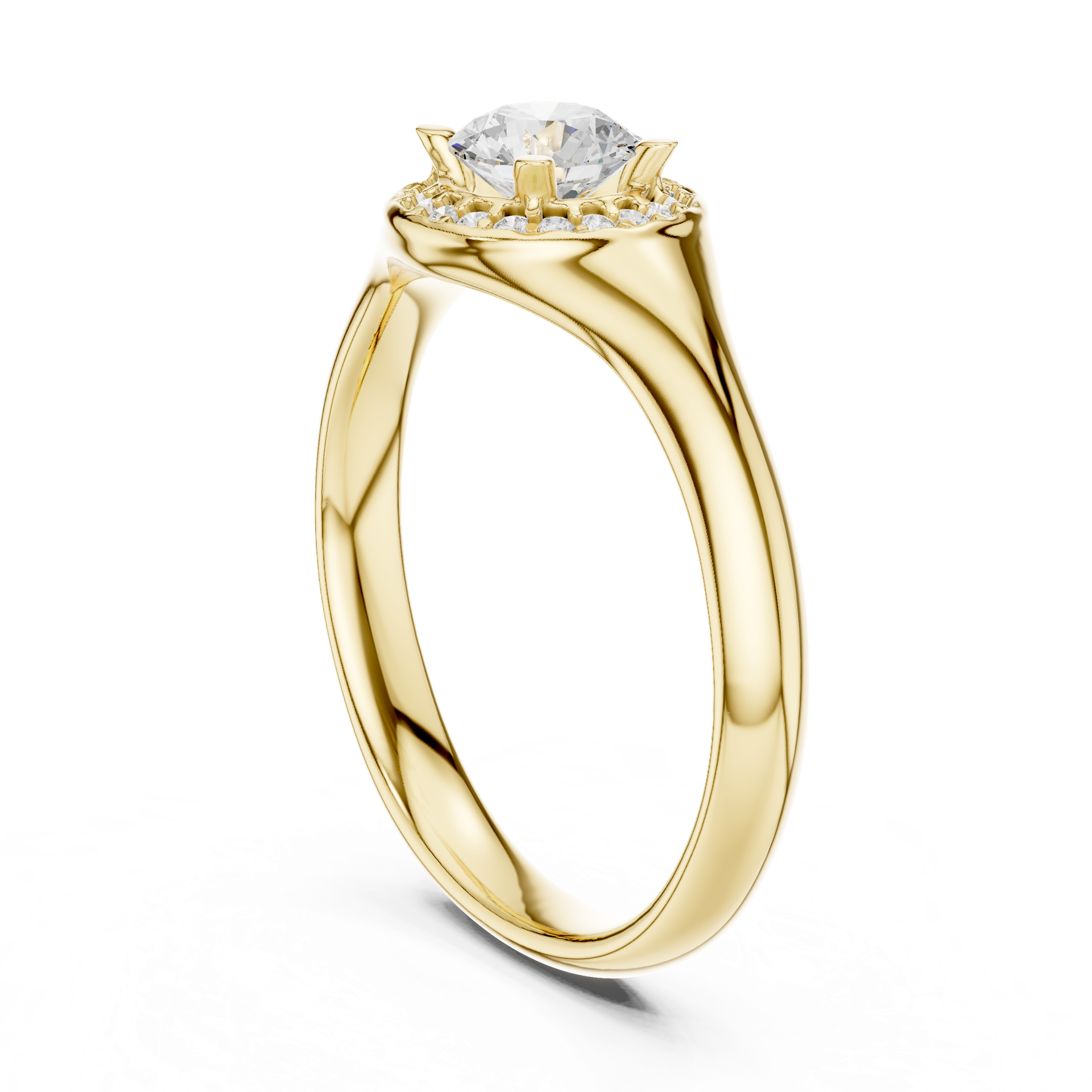 Natural & Lab‑Grown Diamond Engagement Ring | Round‑Cut Halo Bridal Ring | Luxury Gold Proposal Ring | THE DIAMOWN view 2