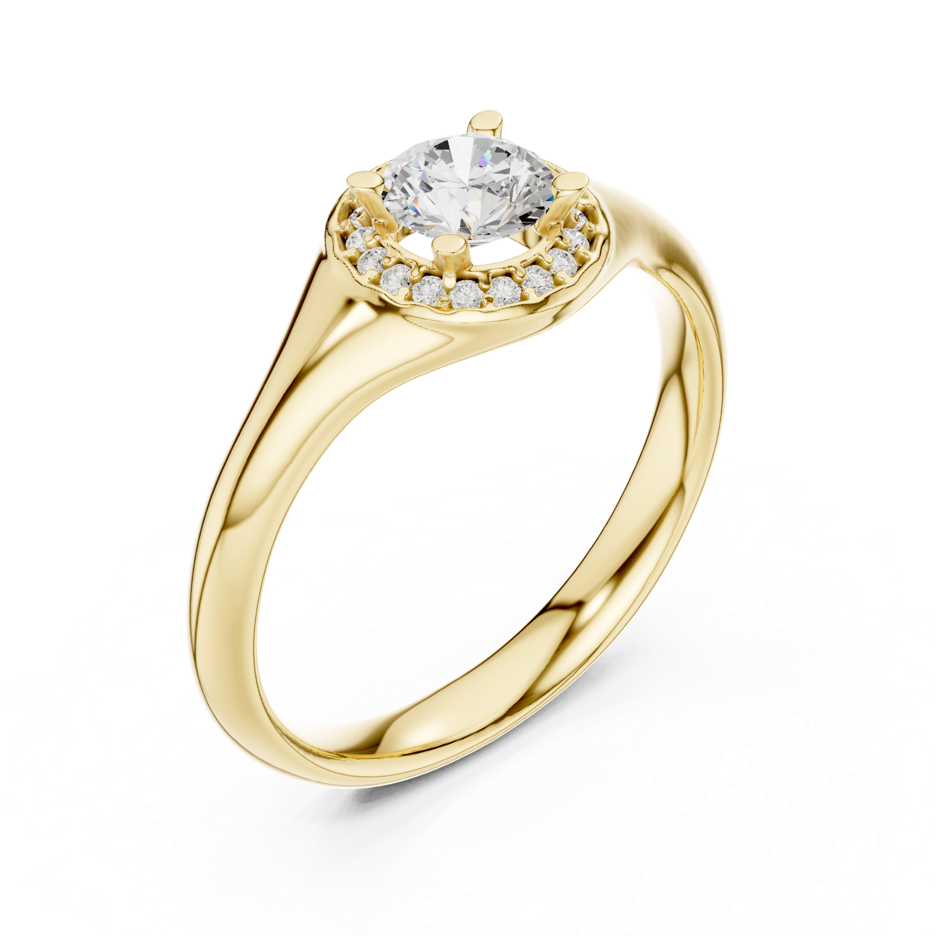 Natural & Lab‑Grown Diamond Engagement Ring | Round‑Cut Halo Bridal Ring | Luxury Gold Proposal Ring | THE DIAMOWN