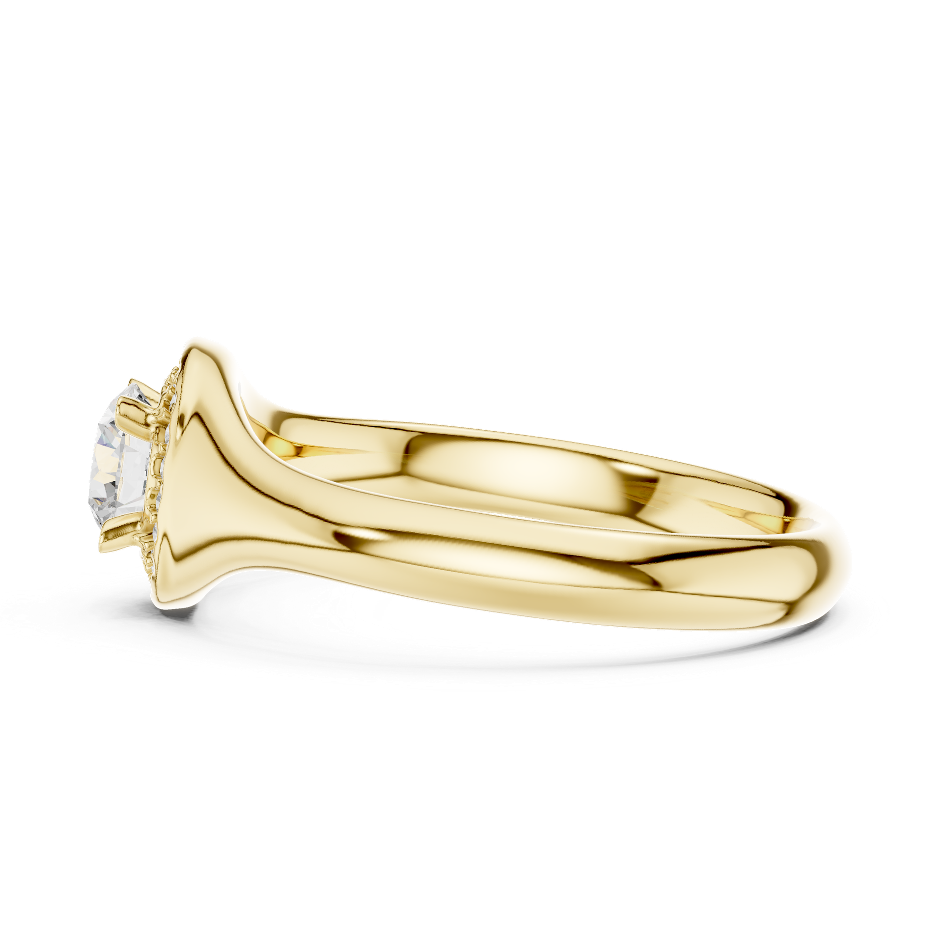Natural & Lab‑Grown Diamond Engagement Ring | Round‑Cut Halo Bridal Ring | Luxury Gold Proposal Ring | THE DIAMOWN view 4