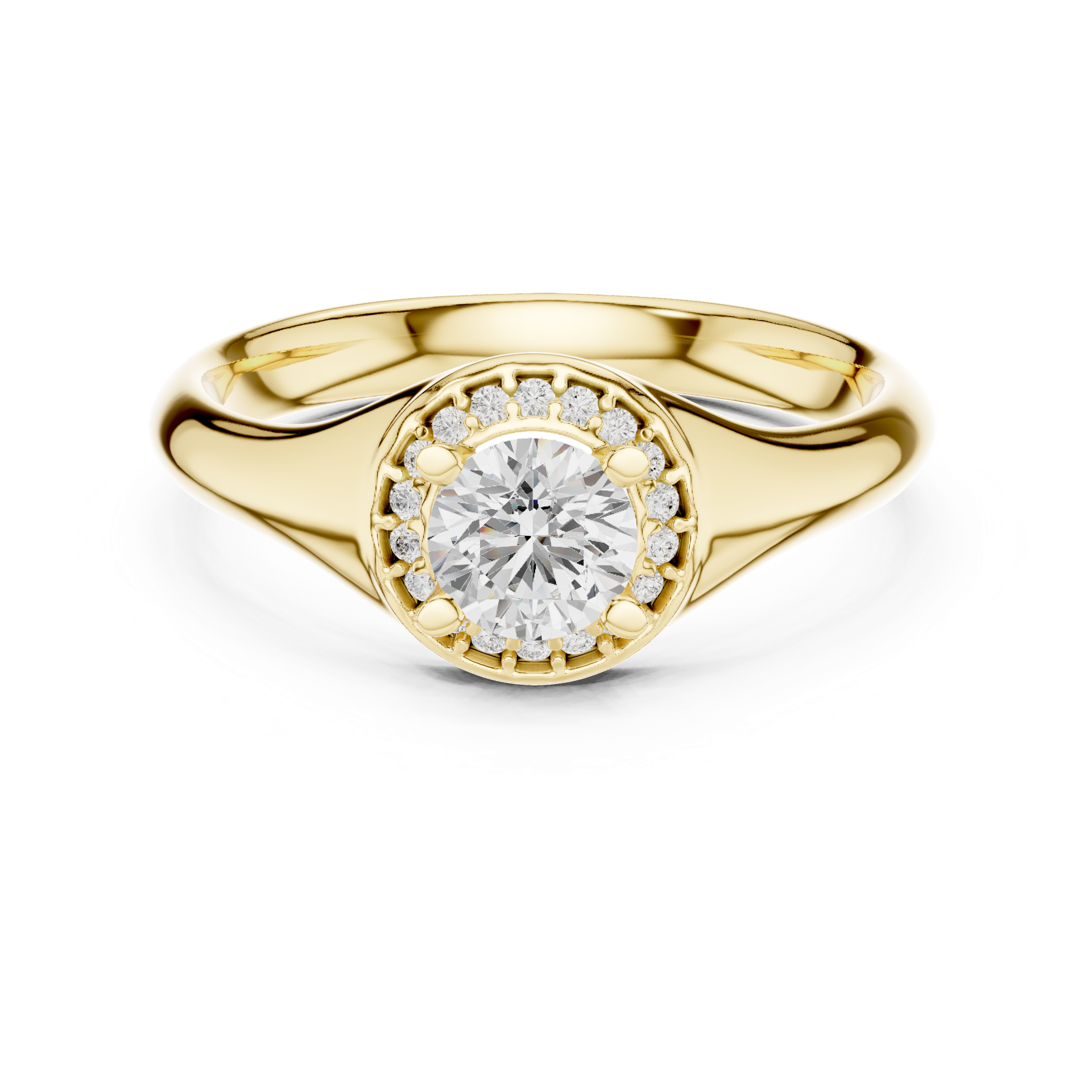 Natural & Lab‑Grown Diamond Engagement Ring | Round‑Cut Halo Bridal Ring | Luxury Gold Proposal Ring | THE DIAMOWN view 3