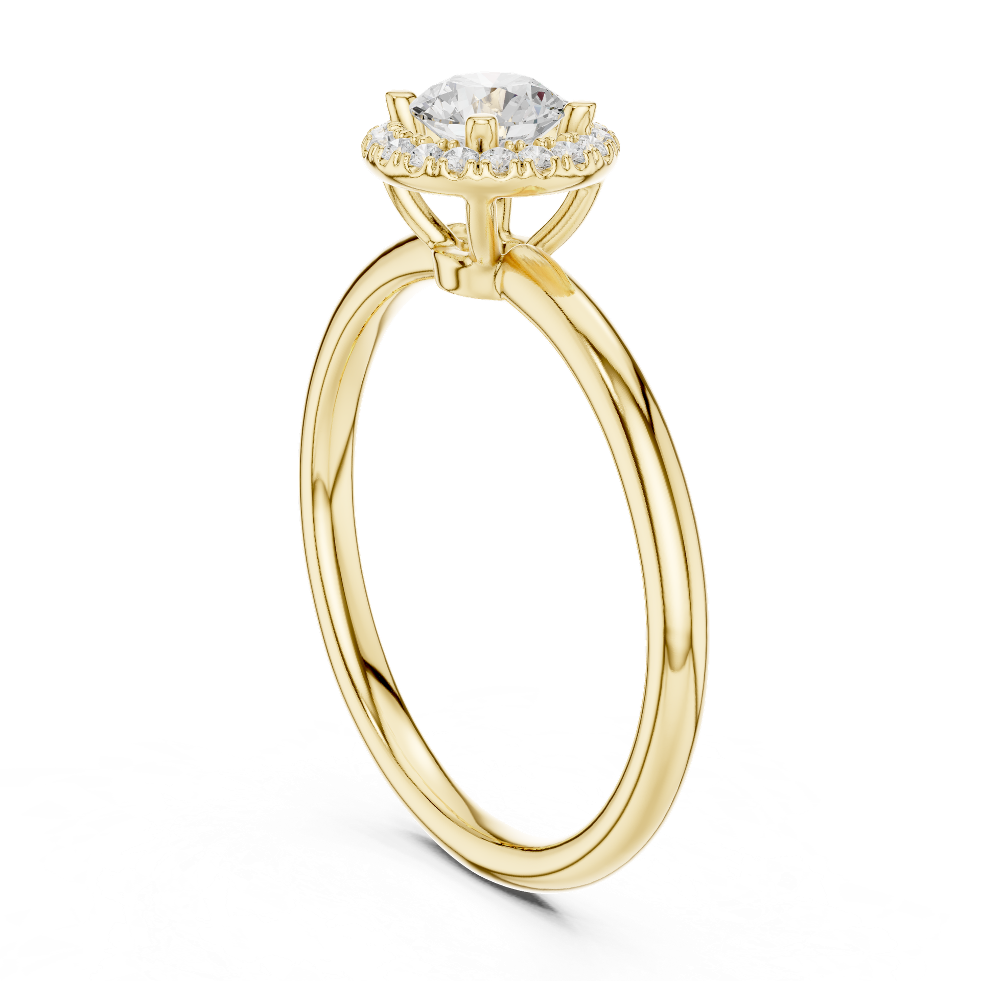 Natural & Lab‑Grown Diamond Halo Ring | Round‑Cut Center Stone | Luxury Gold Bridal Jewelry | THE DIAMOWN
