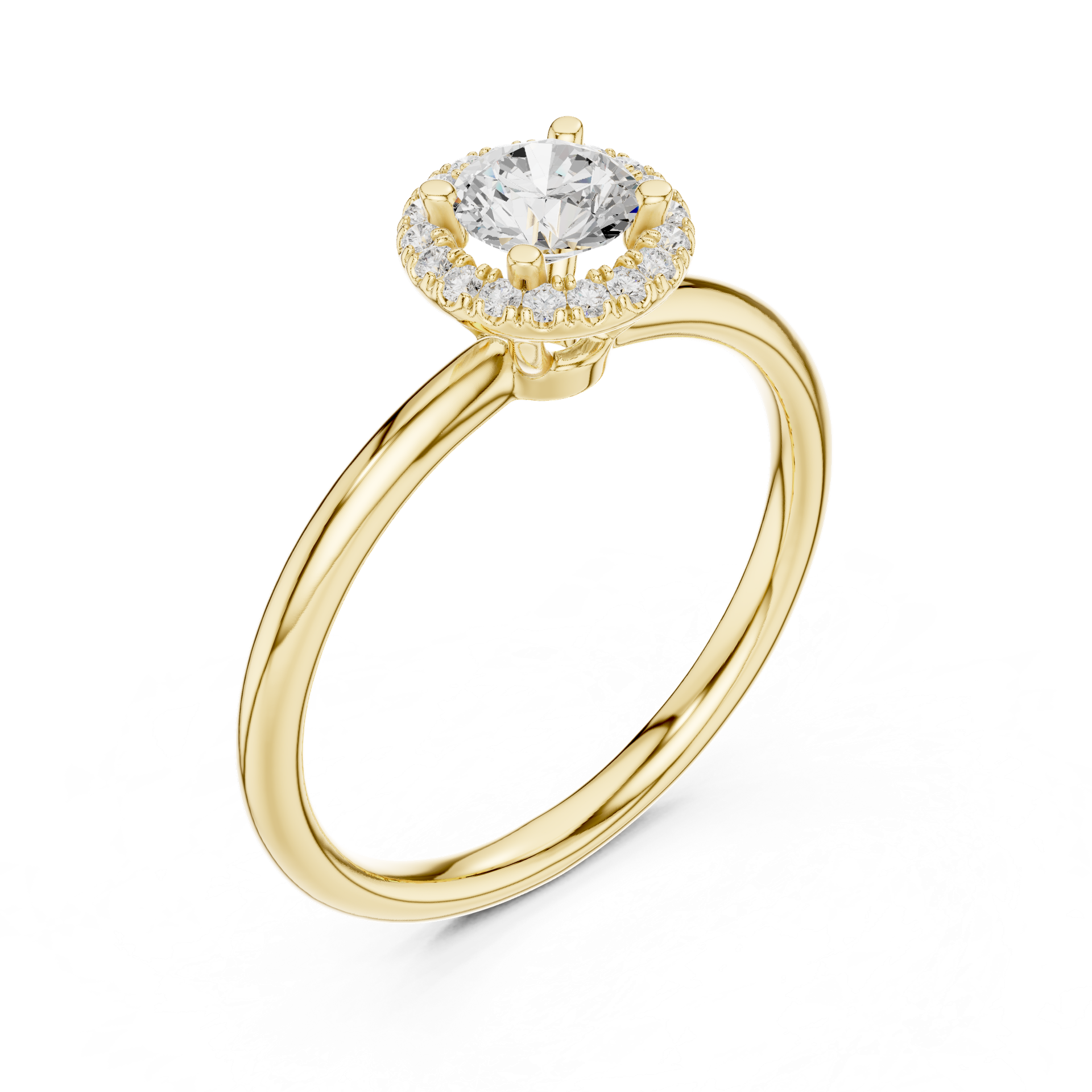 Natural & Lab‑Grown Diamond Halo Ring | Round‑Cut Center Stone | Luxury Gold Bridal Jewelry | THE DIAMOWN view 3