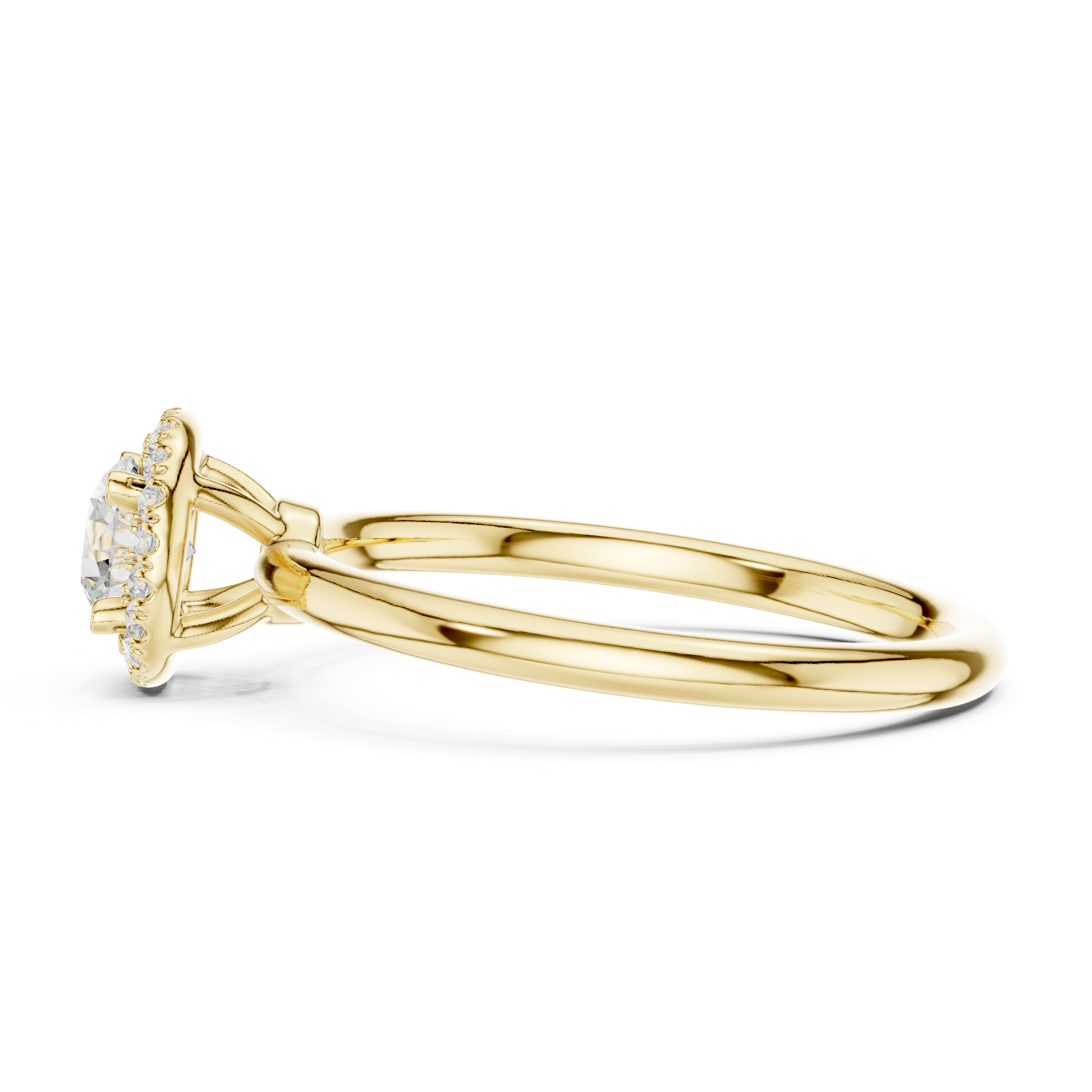 Natural & Lab‑Grown Diamond Halo Ring | Round‑Cut Center Stone | Luxury Gold Bridal Jewelry | THE DIAMOWN view 2