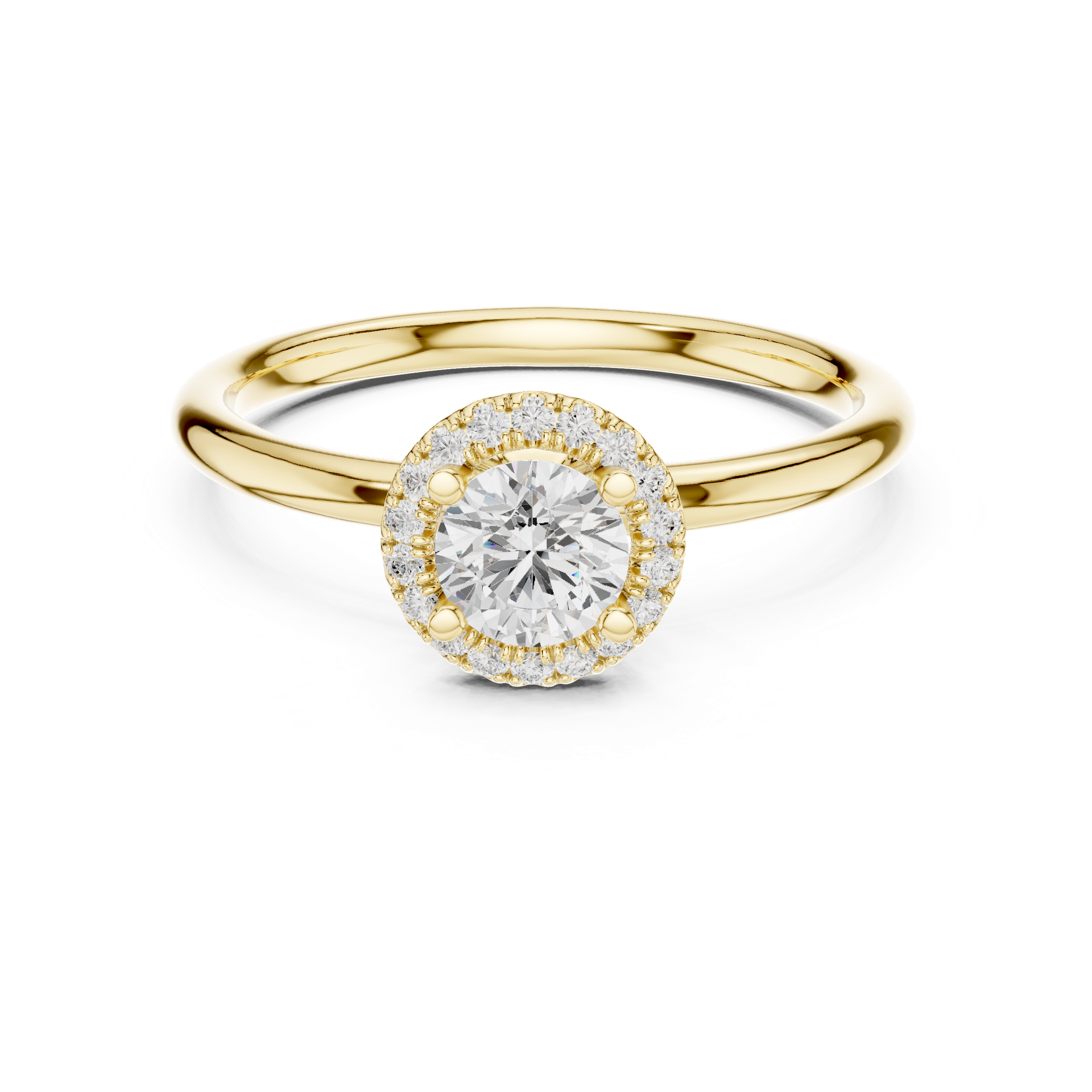 Natural & Lab‑Grown Diamond Halo Ring | Round‑Cut Center Stone | Luxury Gold Bridal Jewelry | THE DIAMOWN view 4
