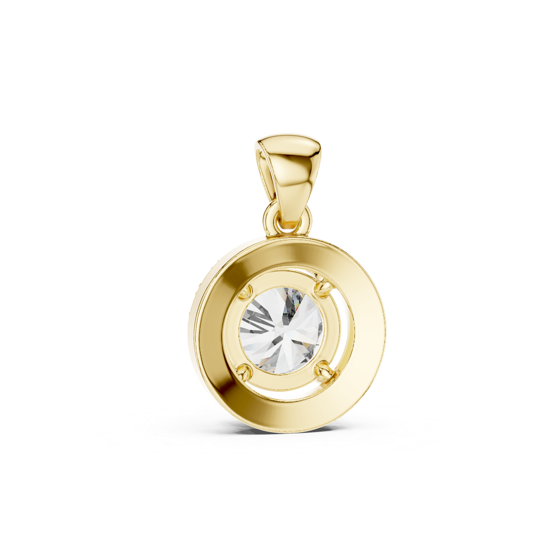 Diamond Halo Pendant | Gold Round‑Cut Solitaire Design (No Chain) | Luxury Jewellery | THE DIAMOWN view 4