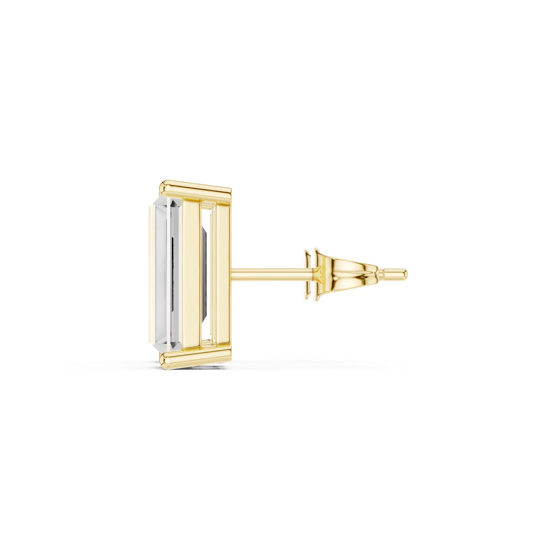 Baguette‑Cut Diamond Stud Earrings | Modern Gold Diamond Earrings | Fine Luxury Jewelry | THE DIAMOWN view 2