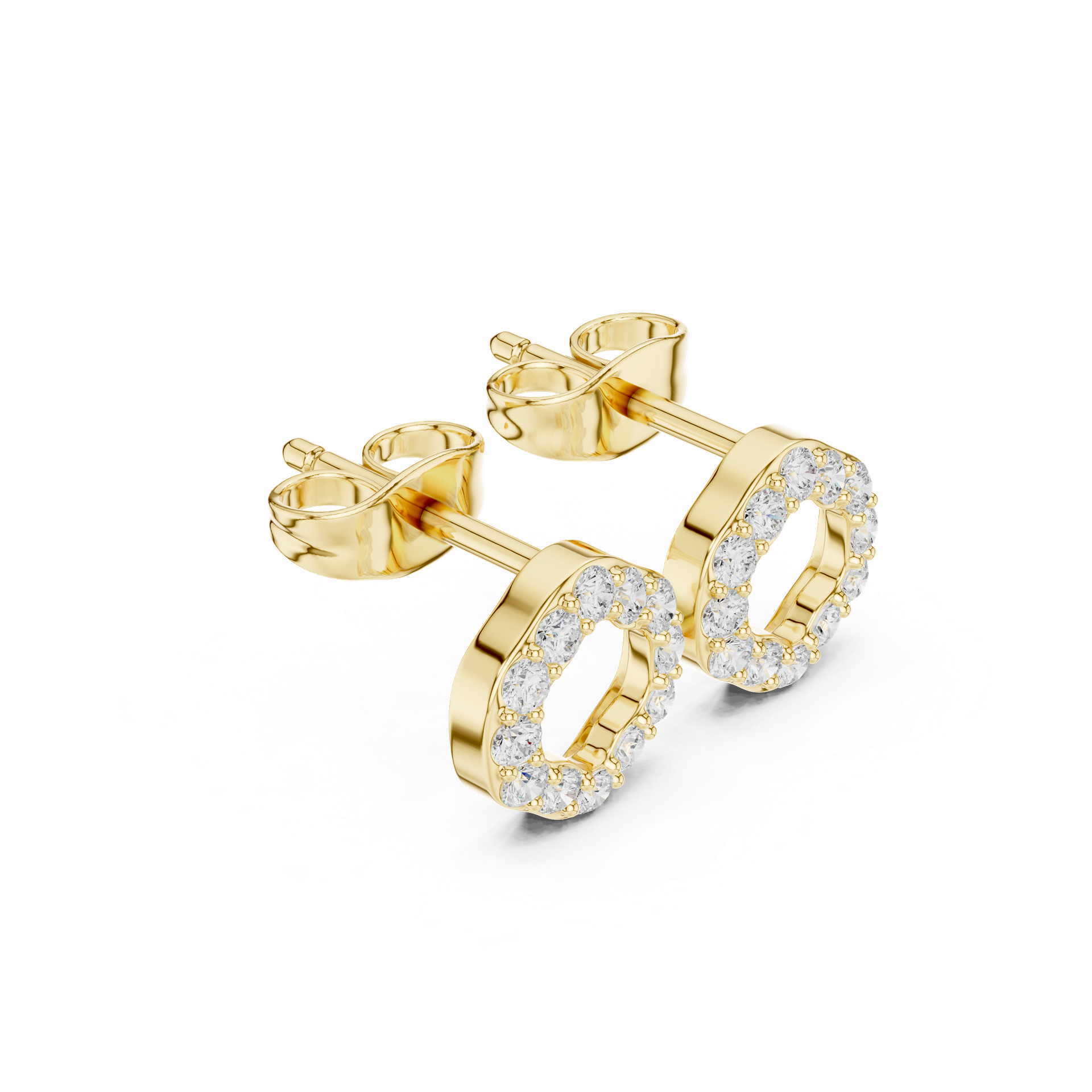 Natural & Lab‑Grown Diamond Circle Earrings | 8.25 mm Gold Open‑Ring Studs | Fine Luxury Jewelry | THE DIAMOWN
