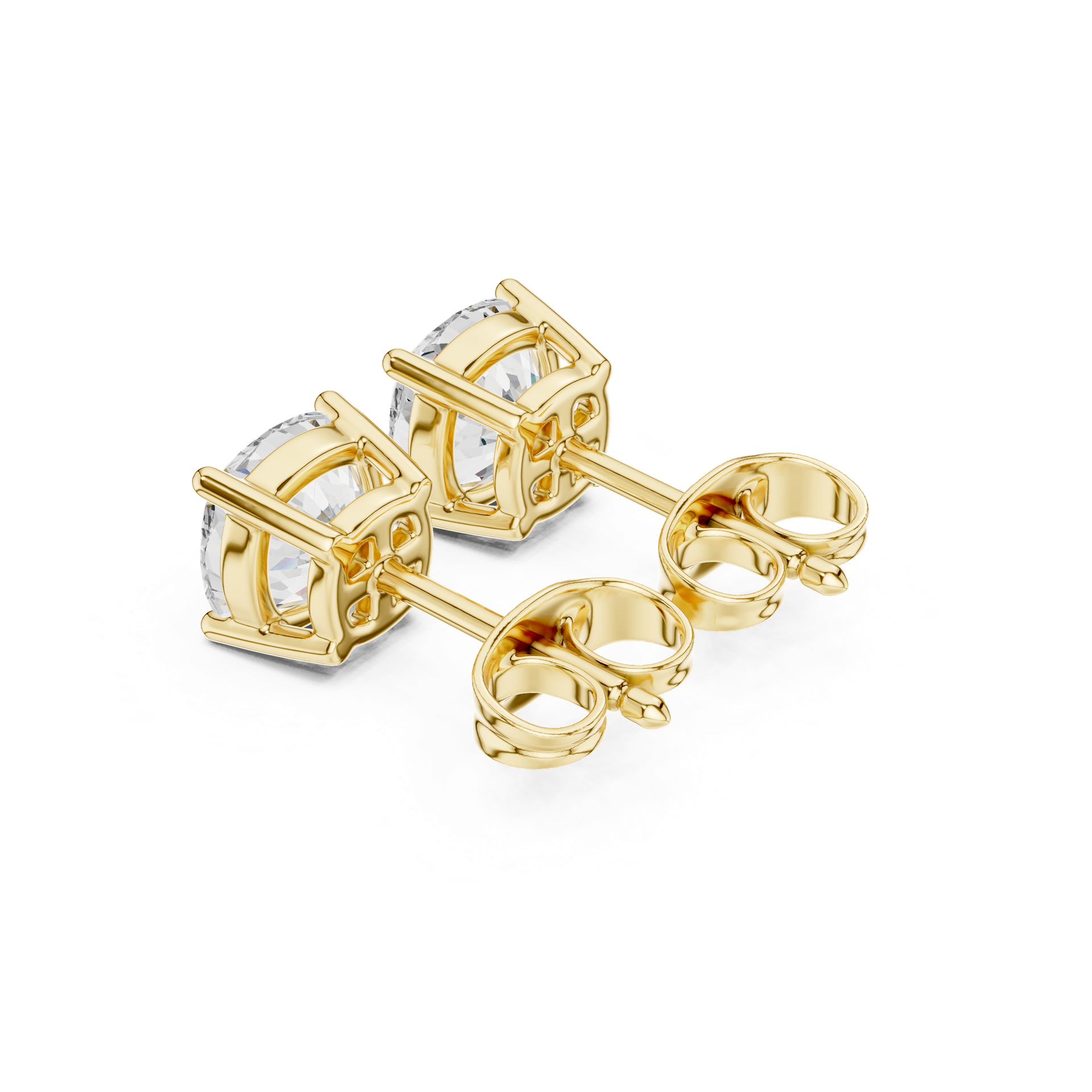 Cushion‑Cut Diamond Stud Earrings | Classic Gold Diamond Studs | Fine Luxury Jewelry | THE DIAMOWN view 3